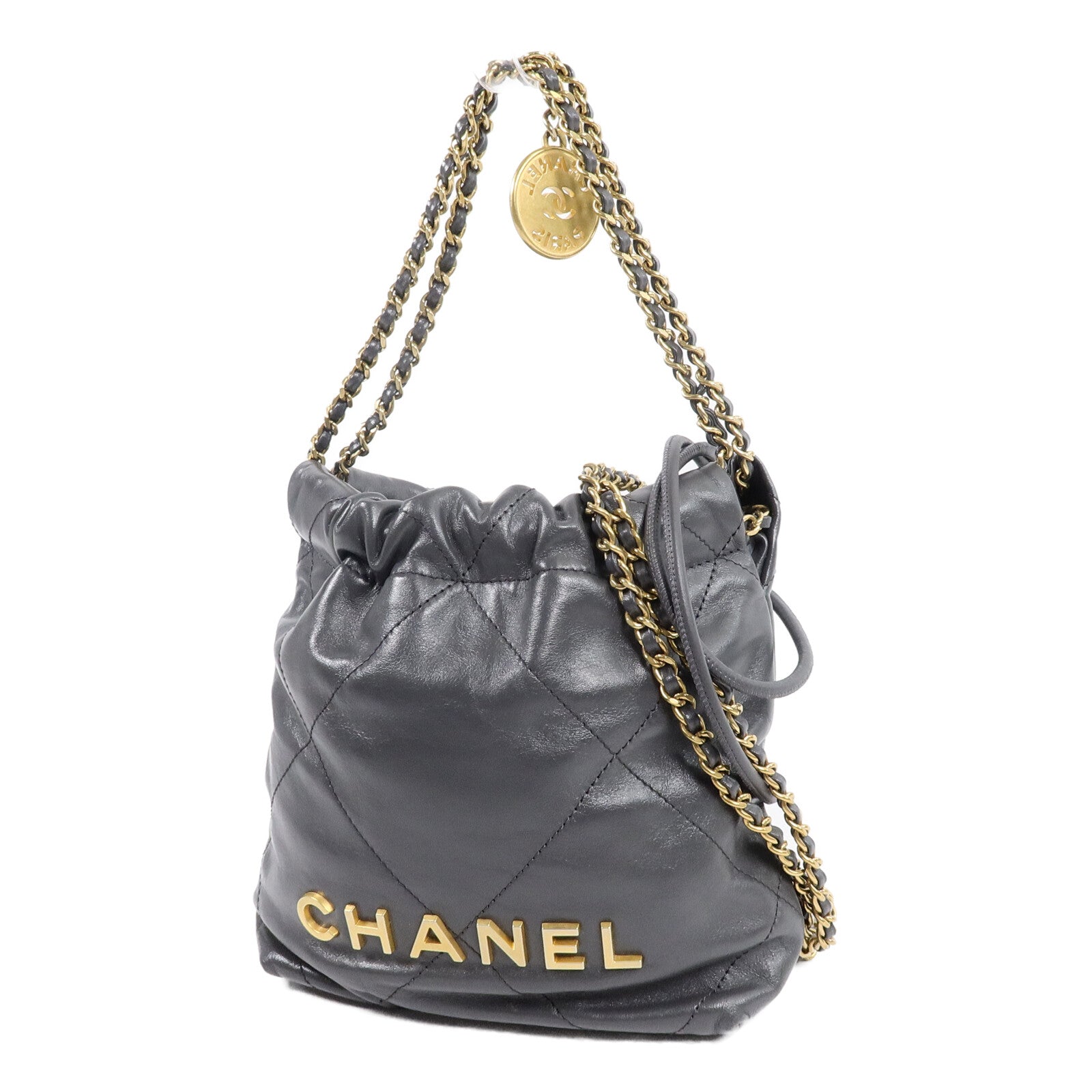 CHANEL 牛皮皮革Mini 22手挽肩背兩用袋