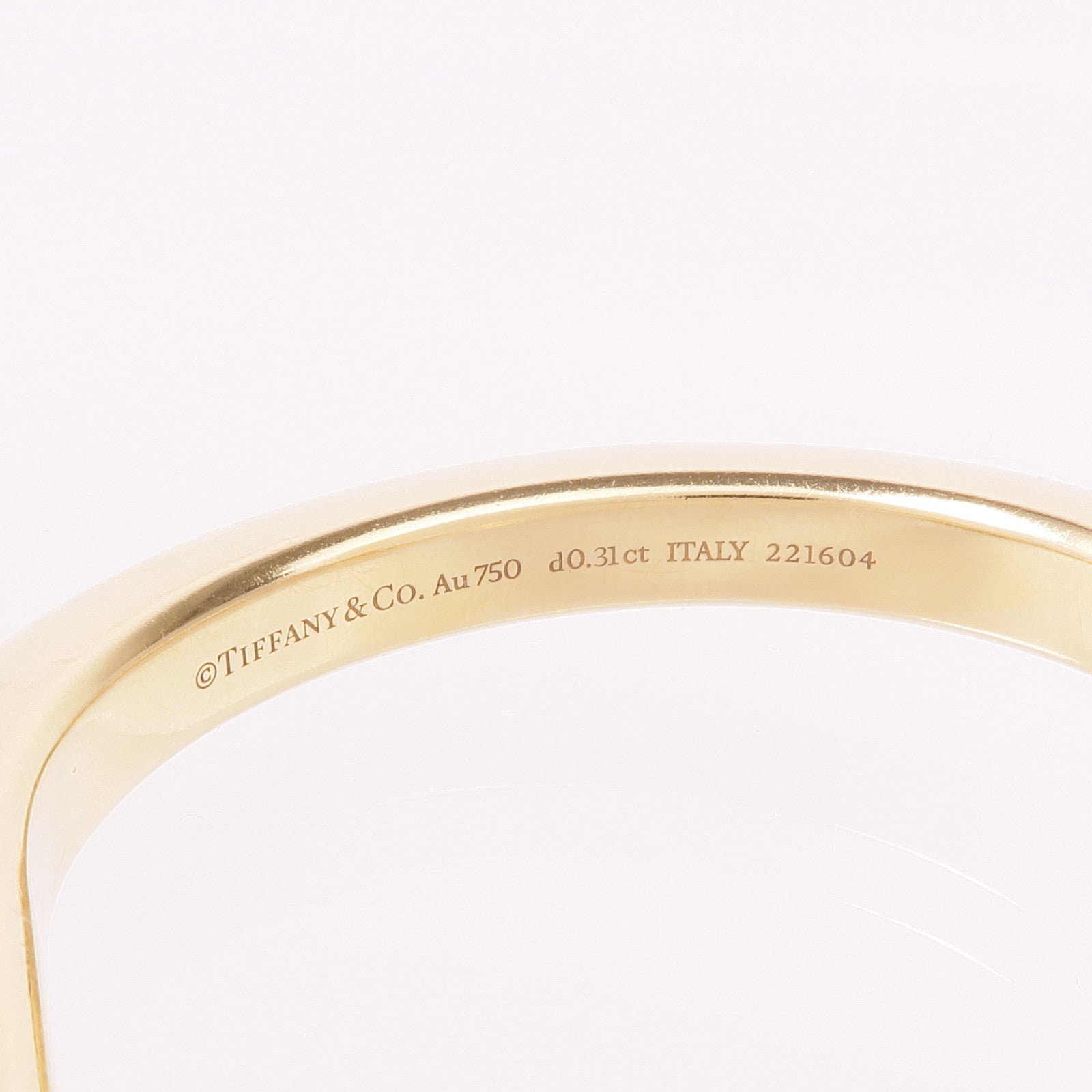 TIFFANY＆CO 18K黃金Tiffany Lock鑽石手鐲