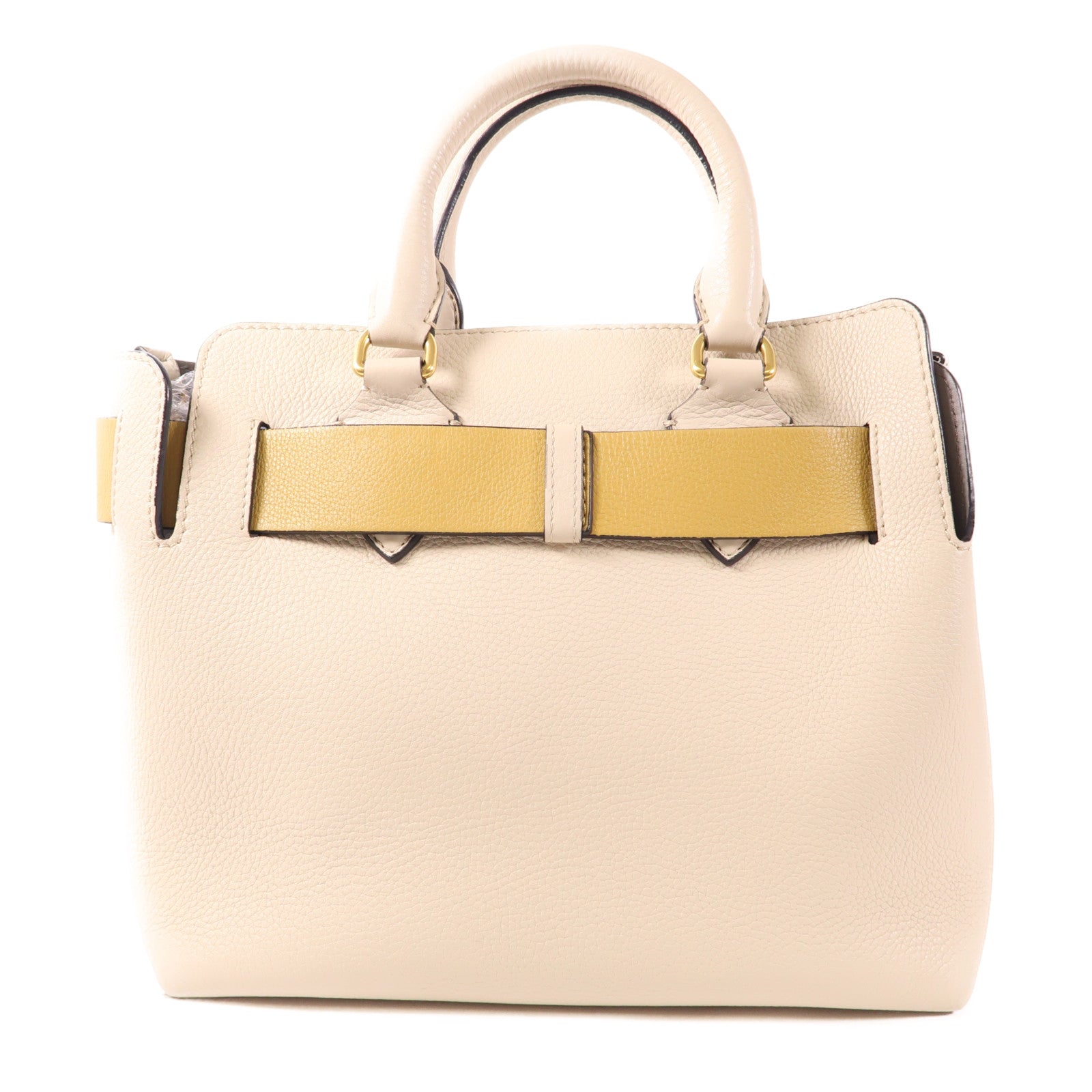 BURBERRY GHW 2 Way Bag 4076735 Calfskin Leather Beige
