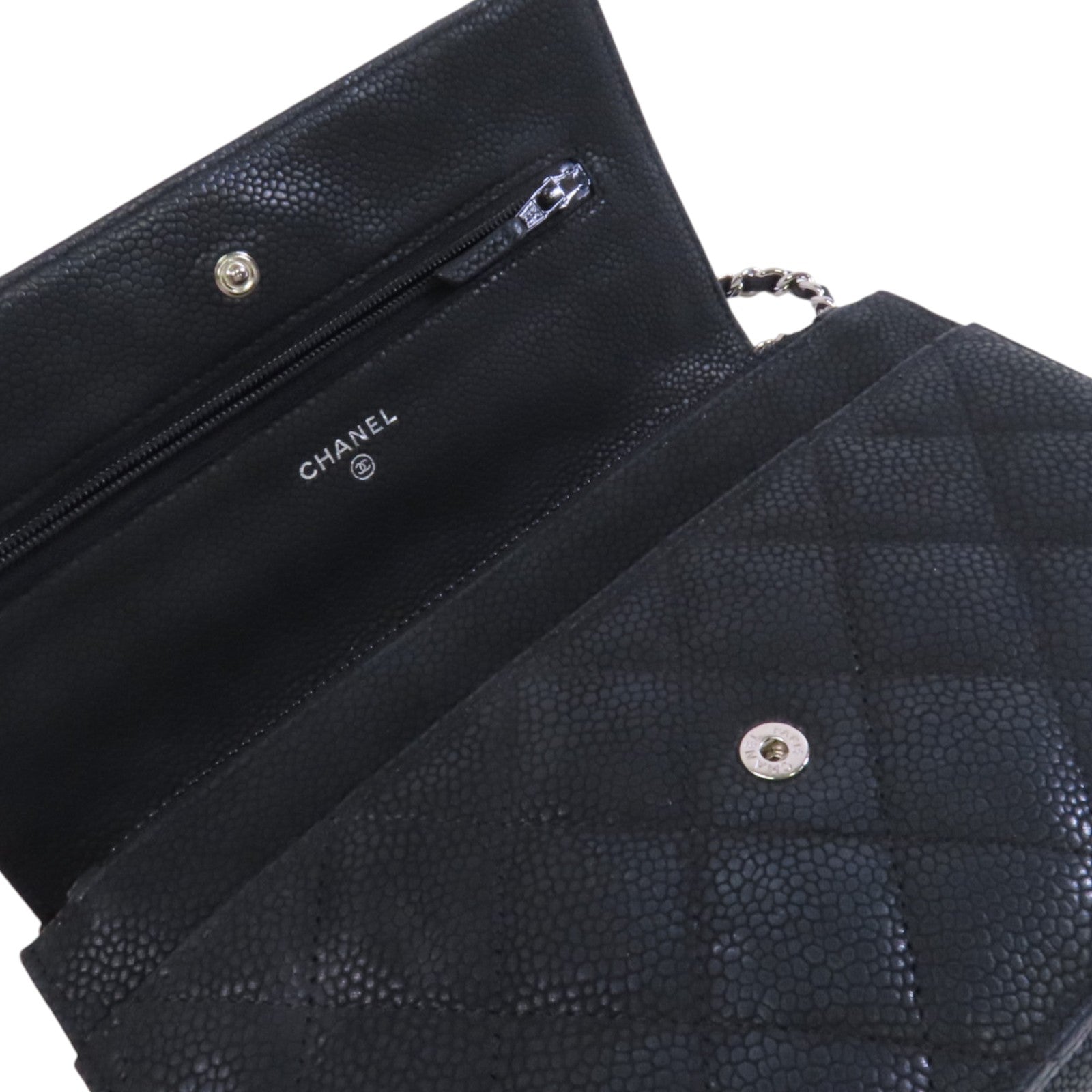 CHANEL 牛皮皮革WOC Wallet On Chain銀扣鏈帶肩背袋