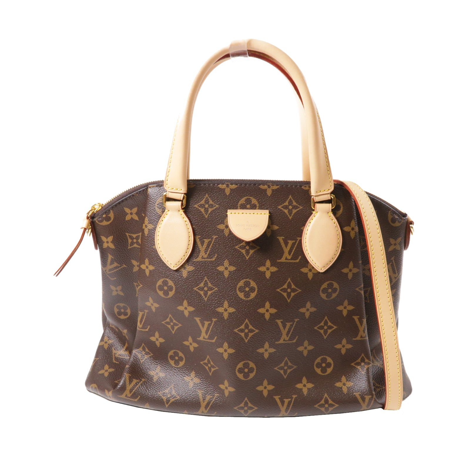 LOUIS VUITTON Monogram Rivory MM金扣手挽肩背兩用袋啡色