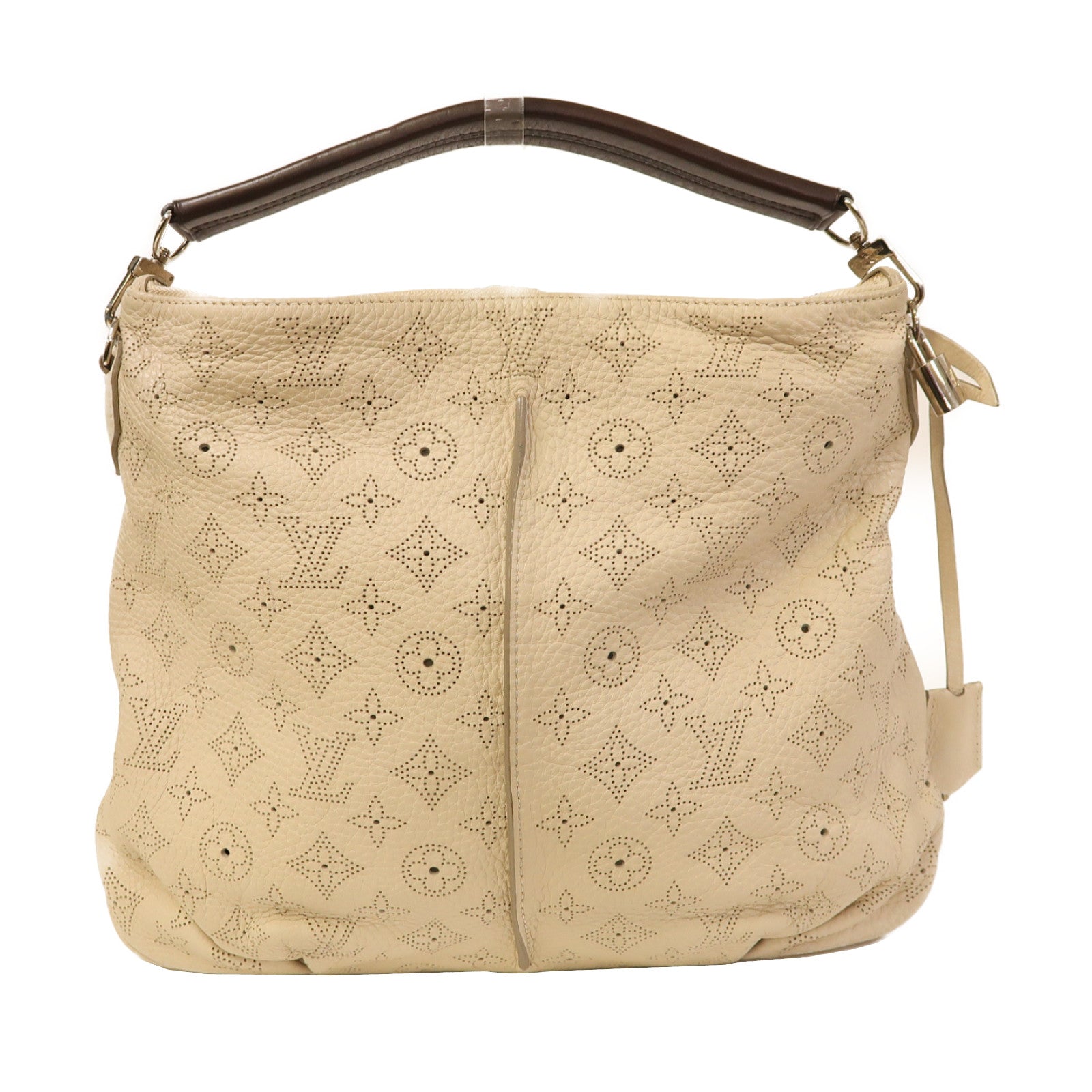 LOUIS VUITTON 【激減優惠】Mahina Selene PM銀扣手挽肩背兩用袋米色