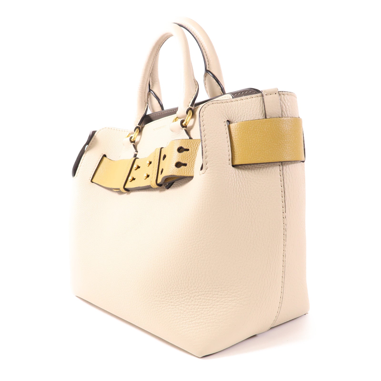 BURBERRY GHW 2 Way Bag 4076735 Calfskin Leather Beige