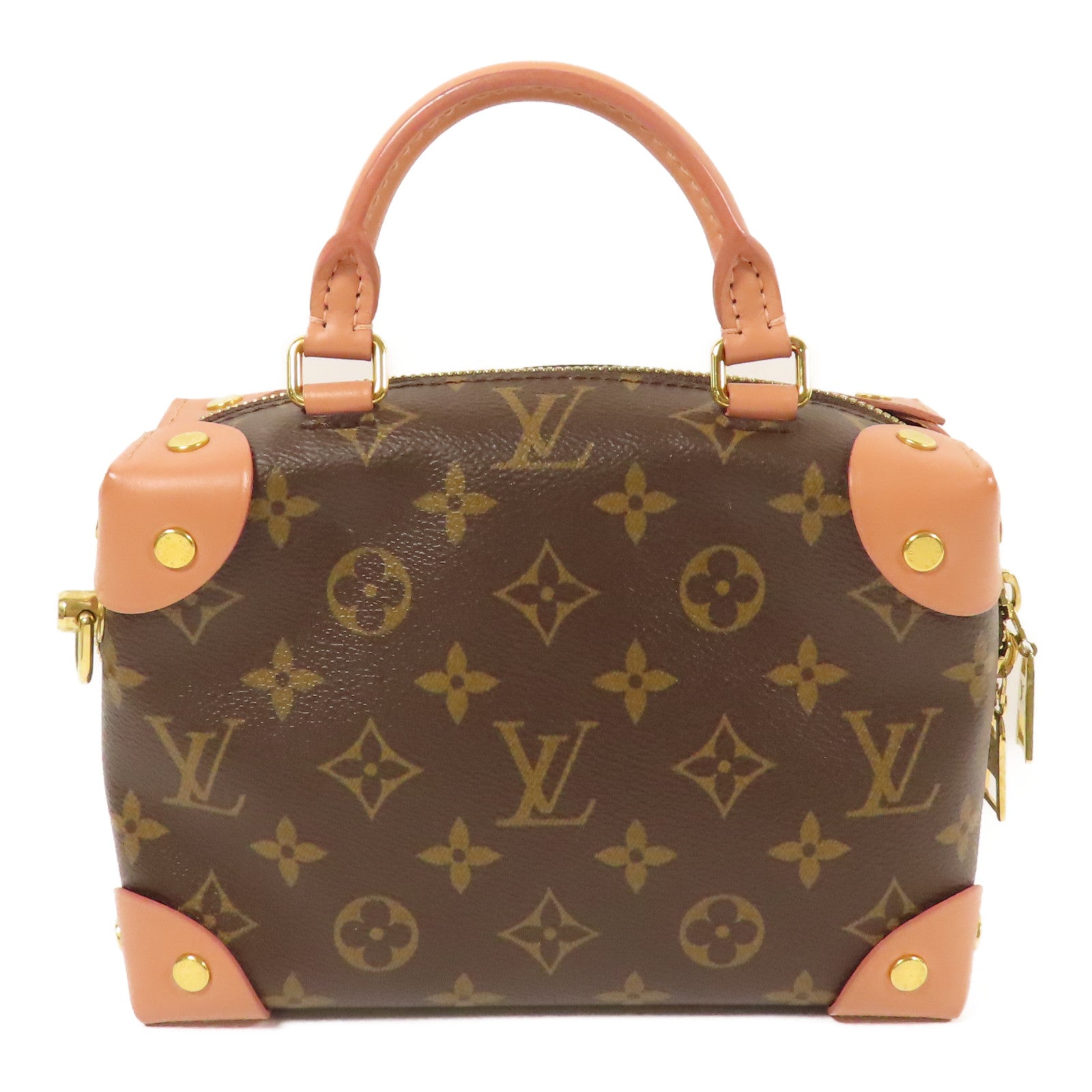 LOUIS VUITTON LV GHW Petite Malle Souple 2 Way Bag M45531 Monogram Brown Pink