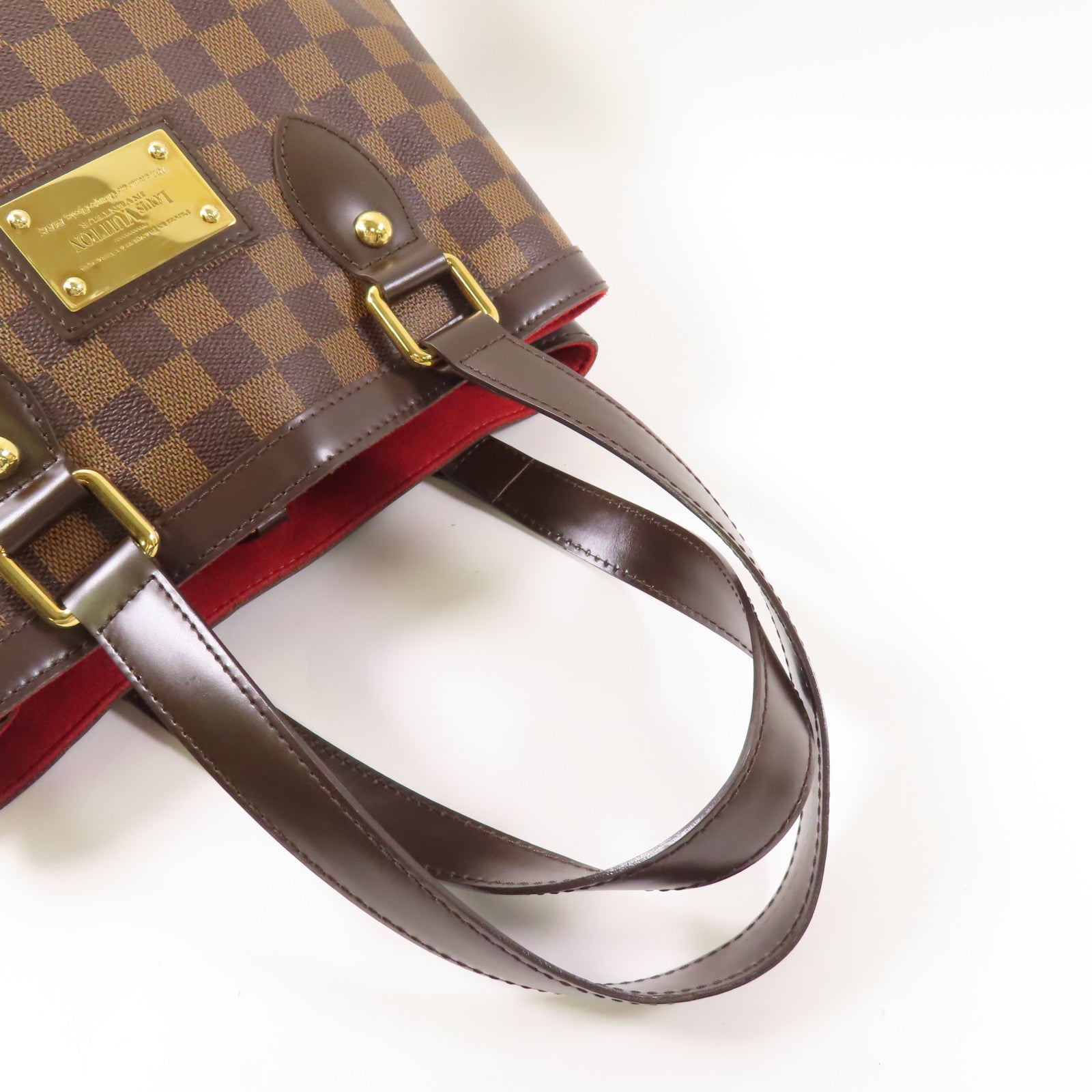 LOUIS VUITTON Damier Hampstead PM金扣手挽袋