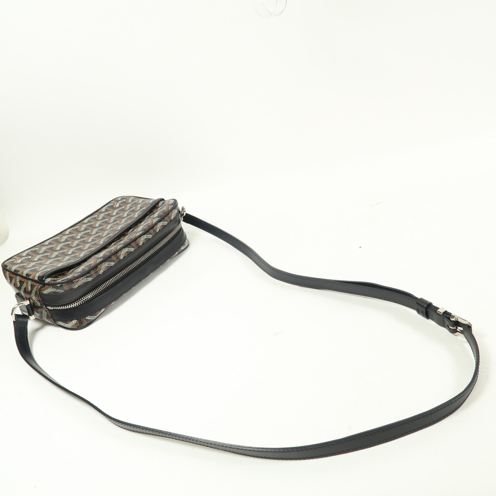 GOYARD 塗層帆布Cap-Vert PM銀扣肩背袋