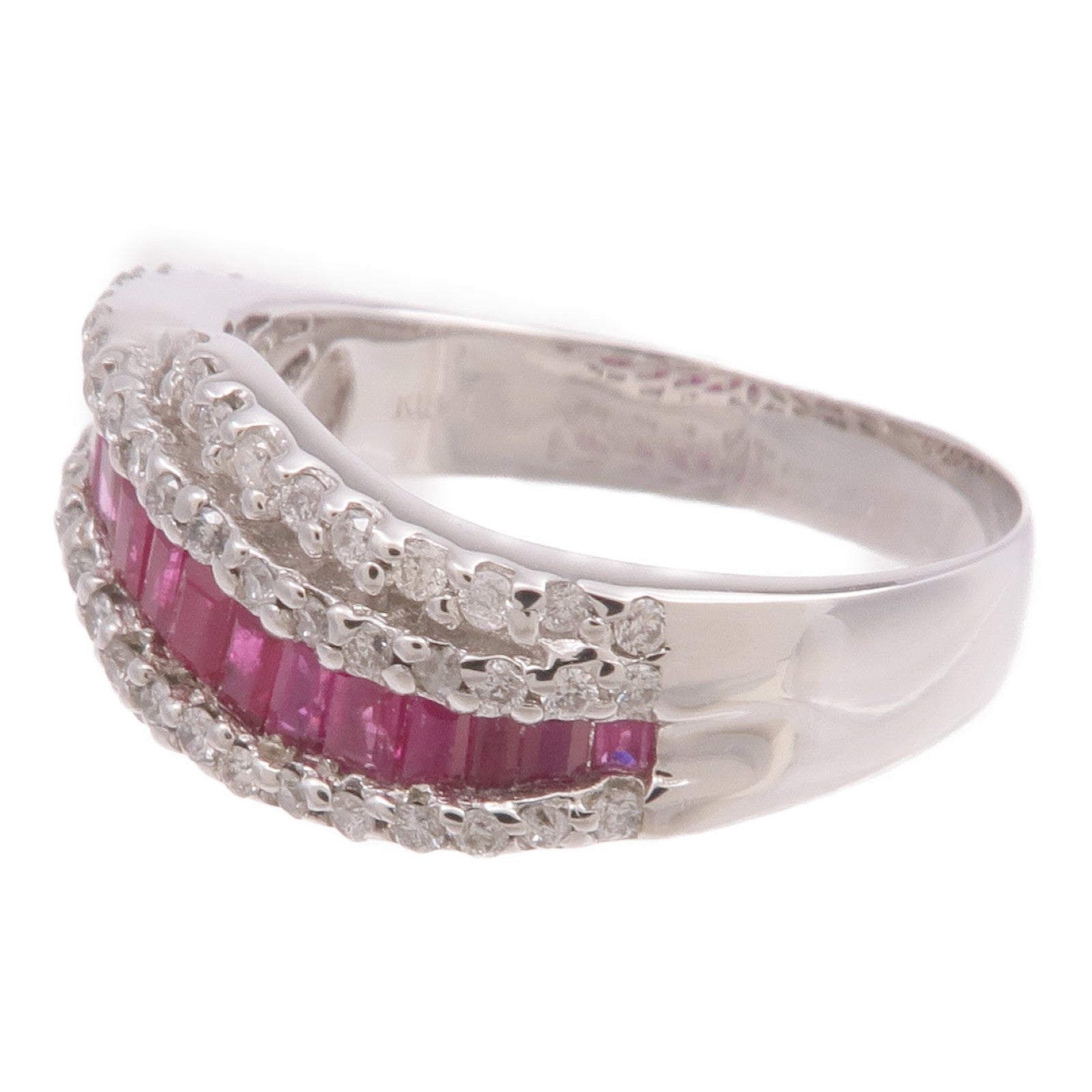 JEWELRY 18K白金Ruby Diamond Ring紅寶石/鑽石戒指US#9