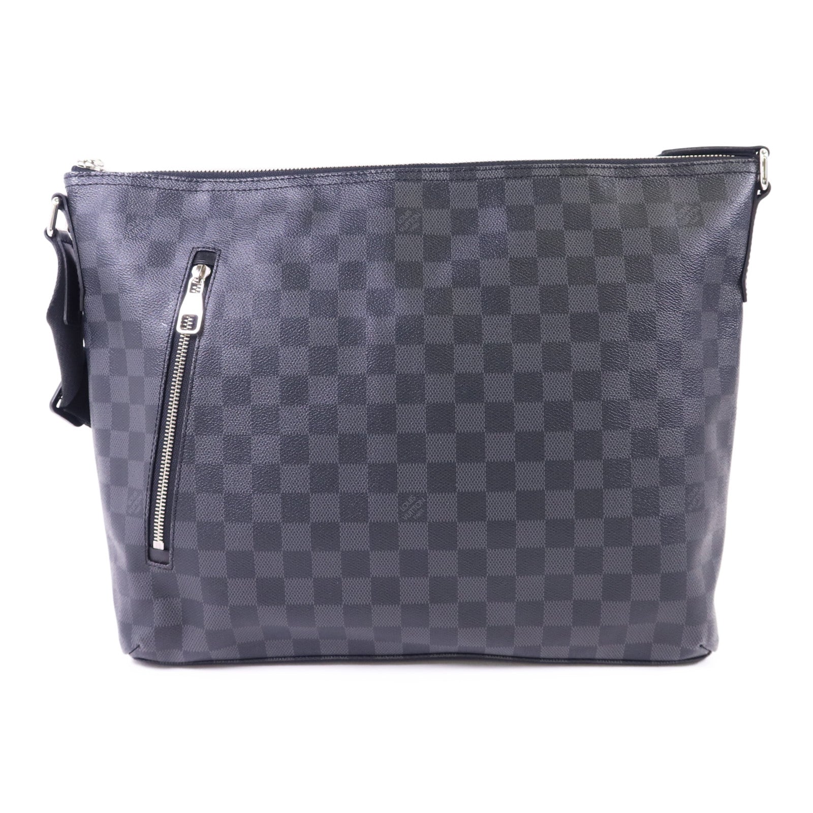 LOUIS VUITTON Damier Graphite Mick MM銀扣肩背袋N41106