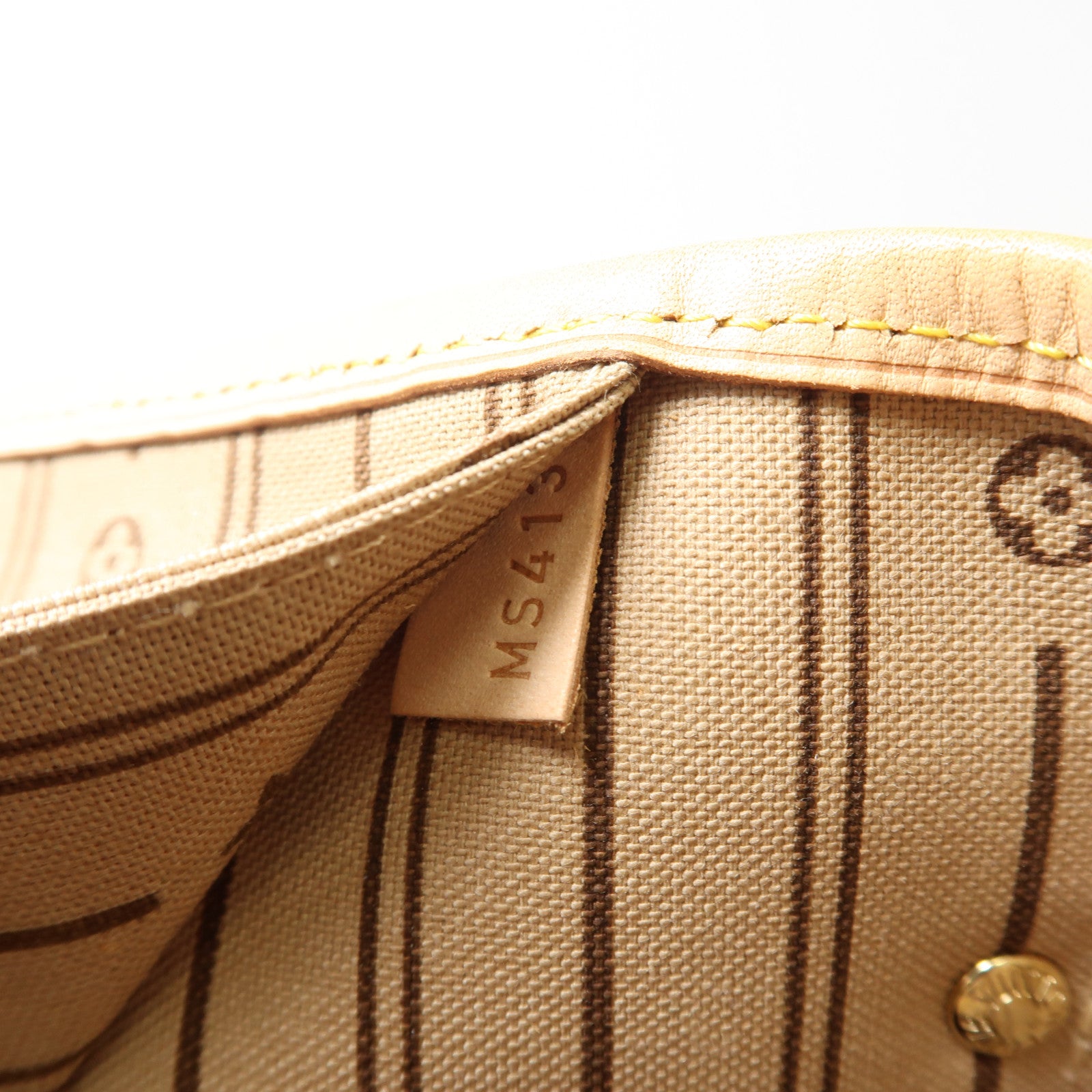 LOUIS VUITTON Monogram Neverfull MM金扣手挽袋啡色