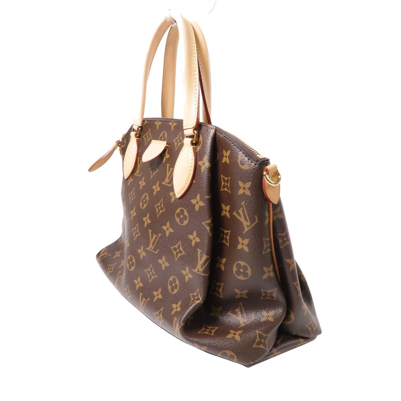 LOUIS VUITTON Monogram Rivory MM金扣手挽肩背兩用袋啡色