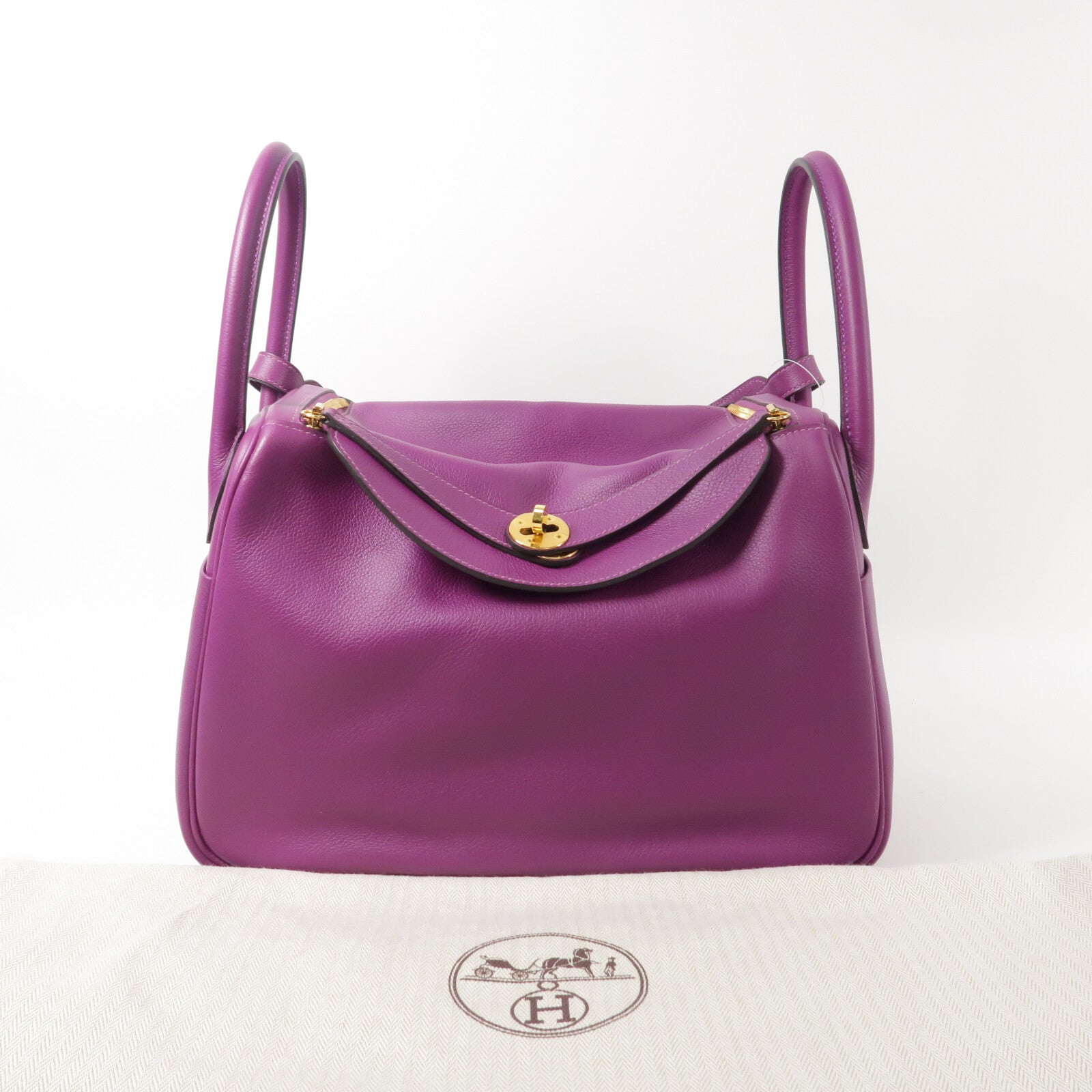 HERMES Evercolor皮革Lindy 30手挽肩背兩用袋Anemone