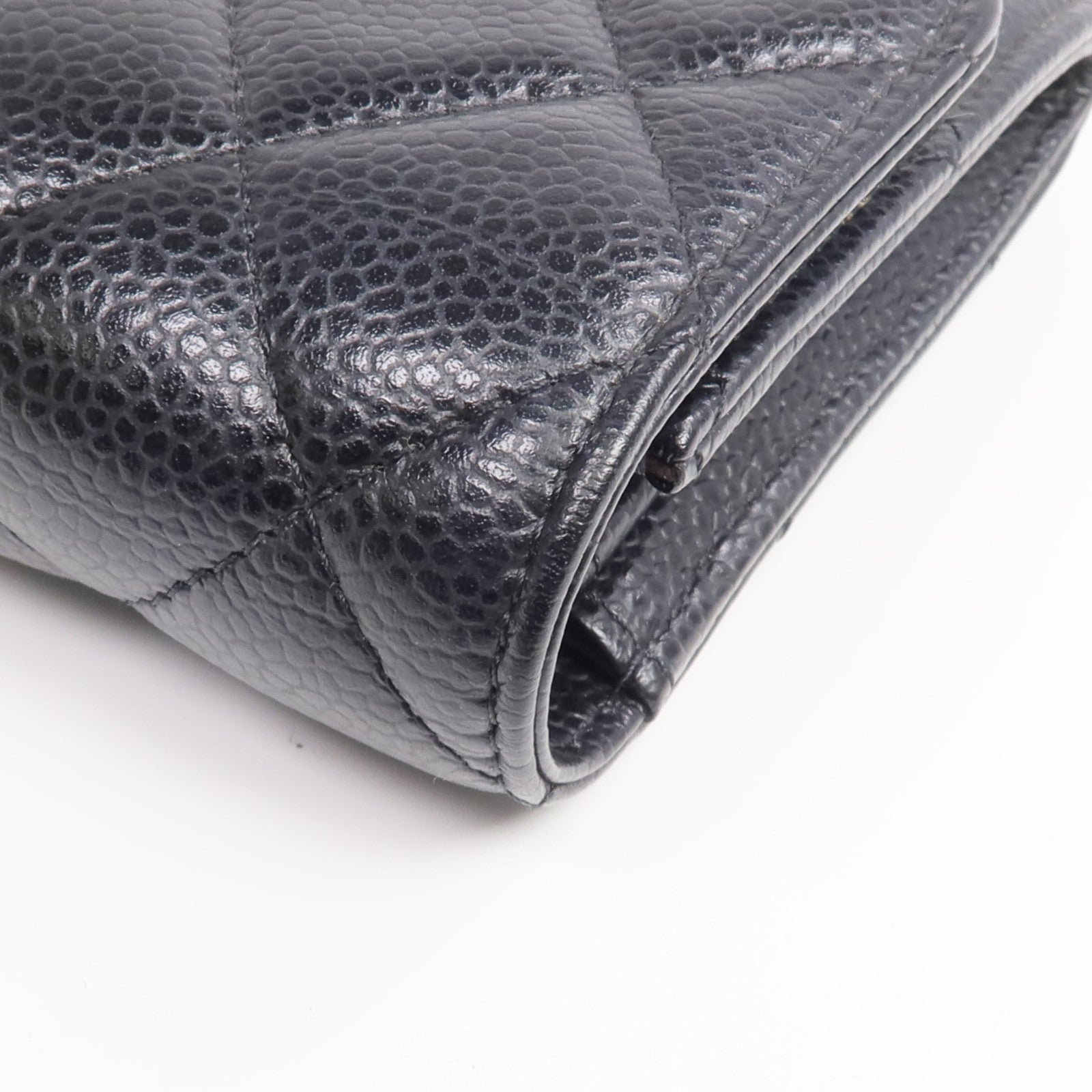 CHANEL 牛皮皮革Long Wallet金扣長錢包