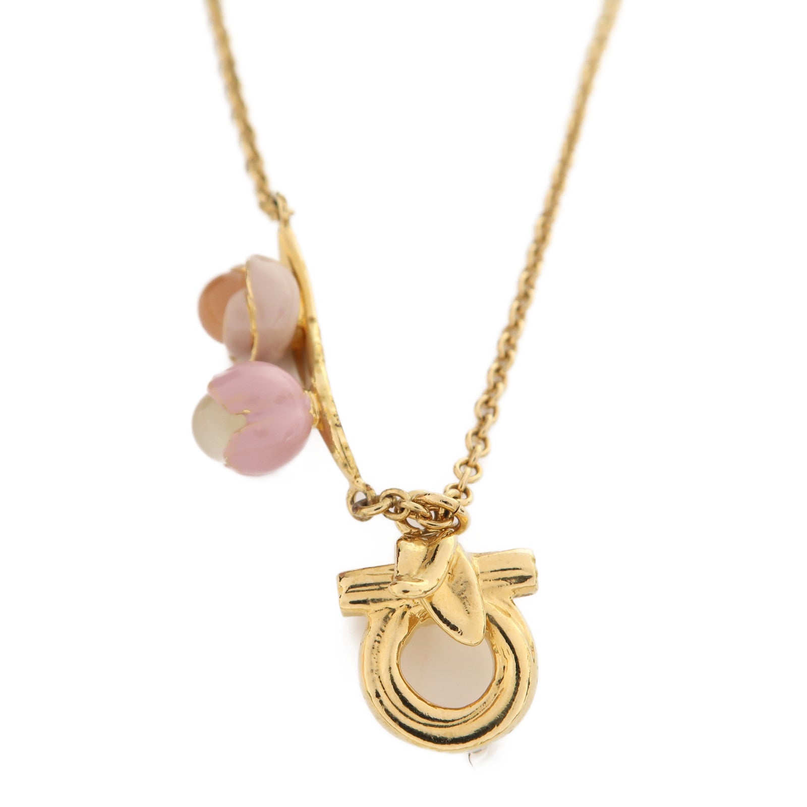Salvatore Ferragamo 金屬Necklace項鍊金色/粉紅色