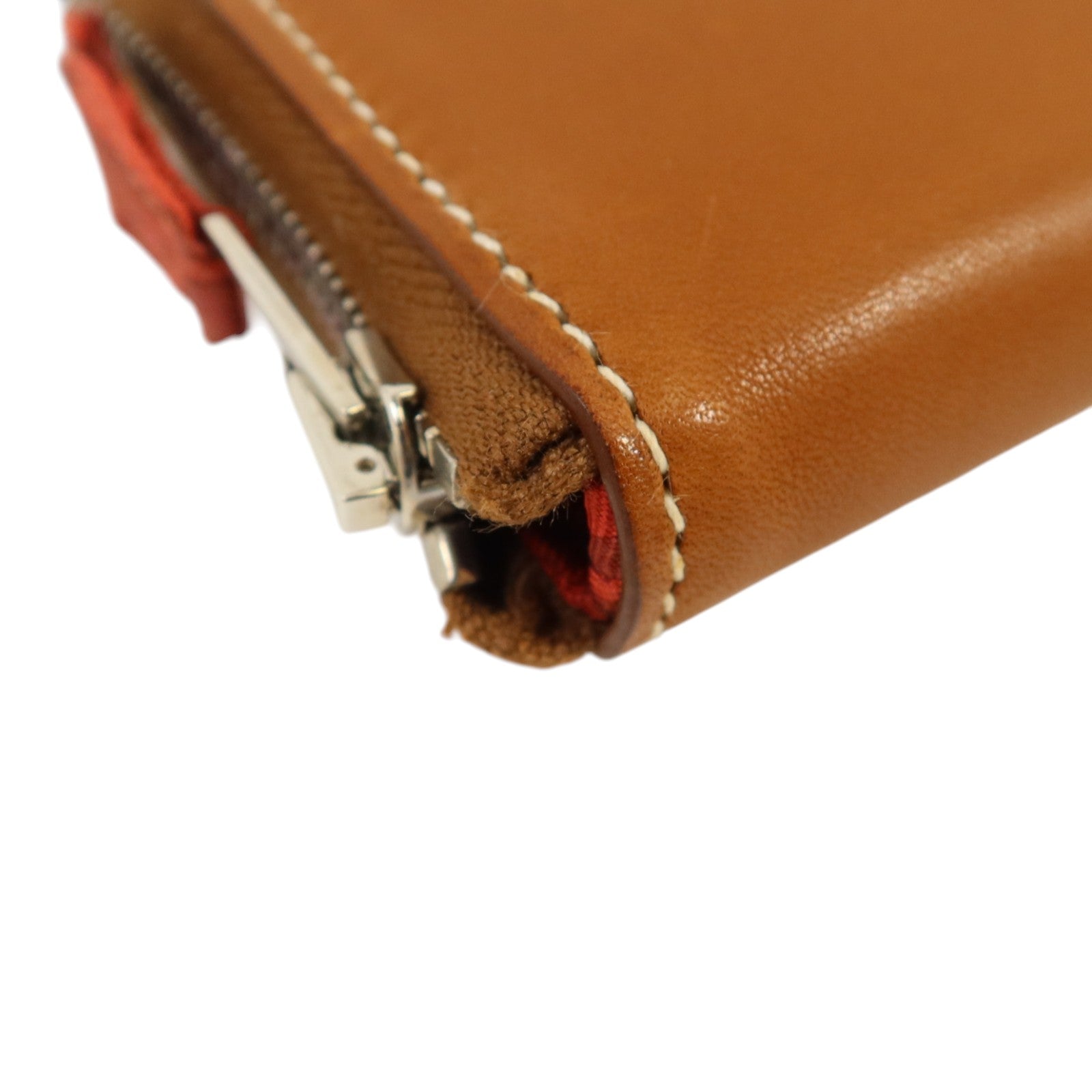 HERMES Barenia皮革Silk In Wallet銀扣長錢包Fauve