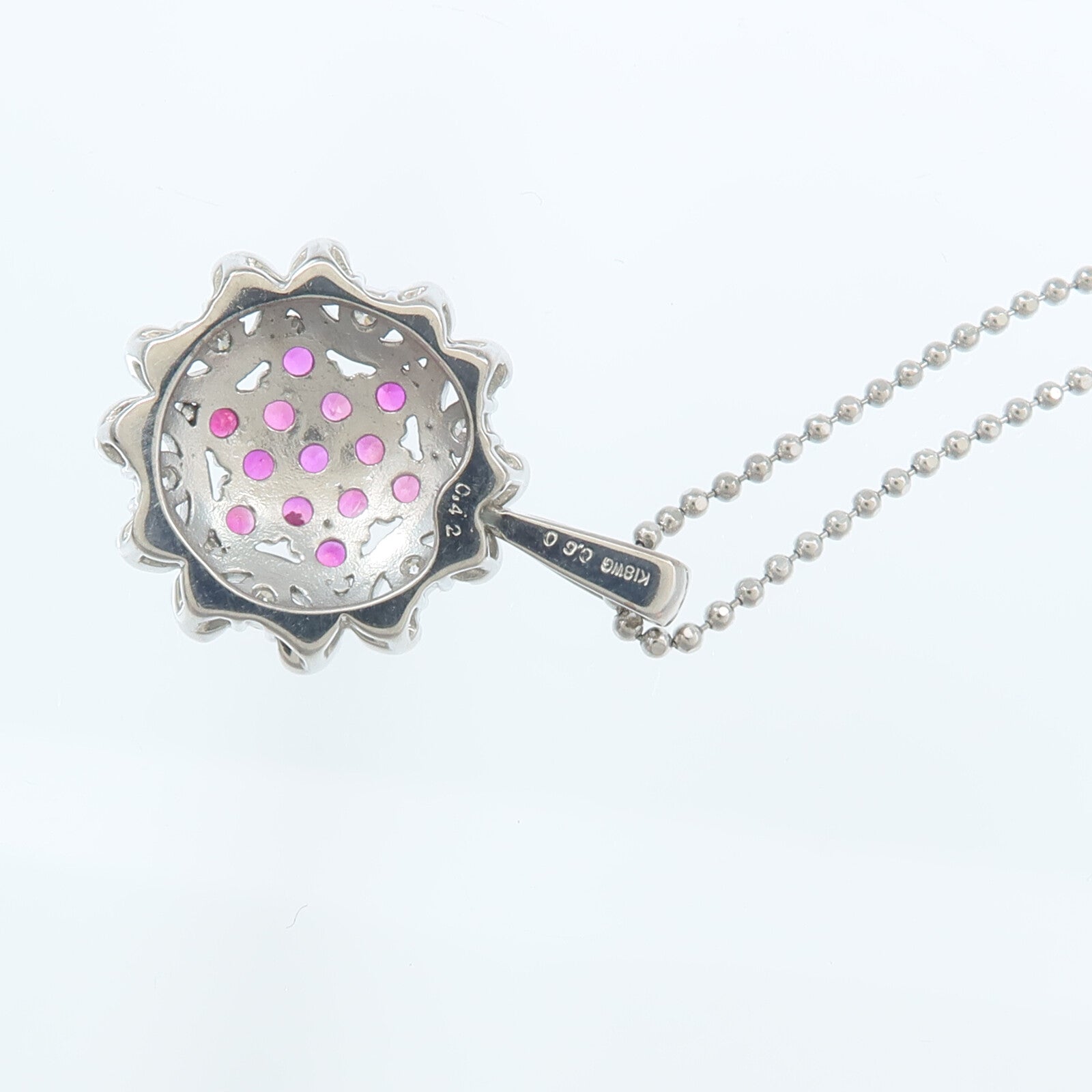 JEWELRY 18K白金Ruby Diamond Necklace紅寶石/鑽石項鍊