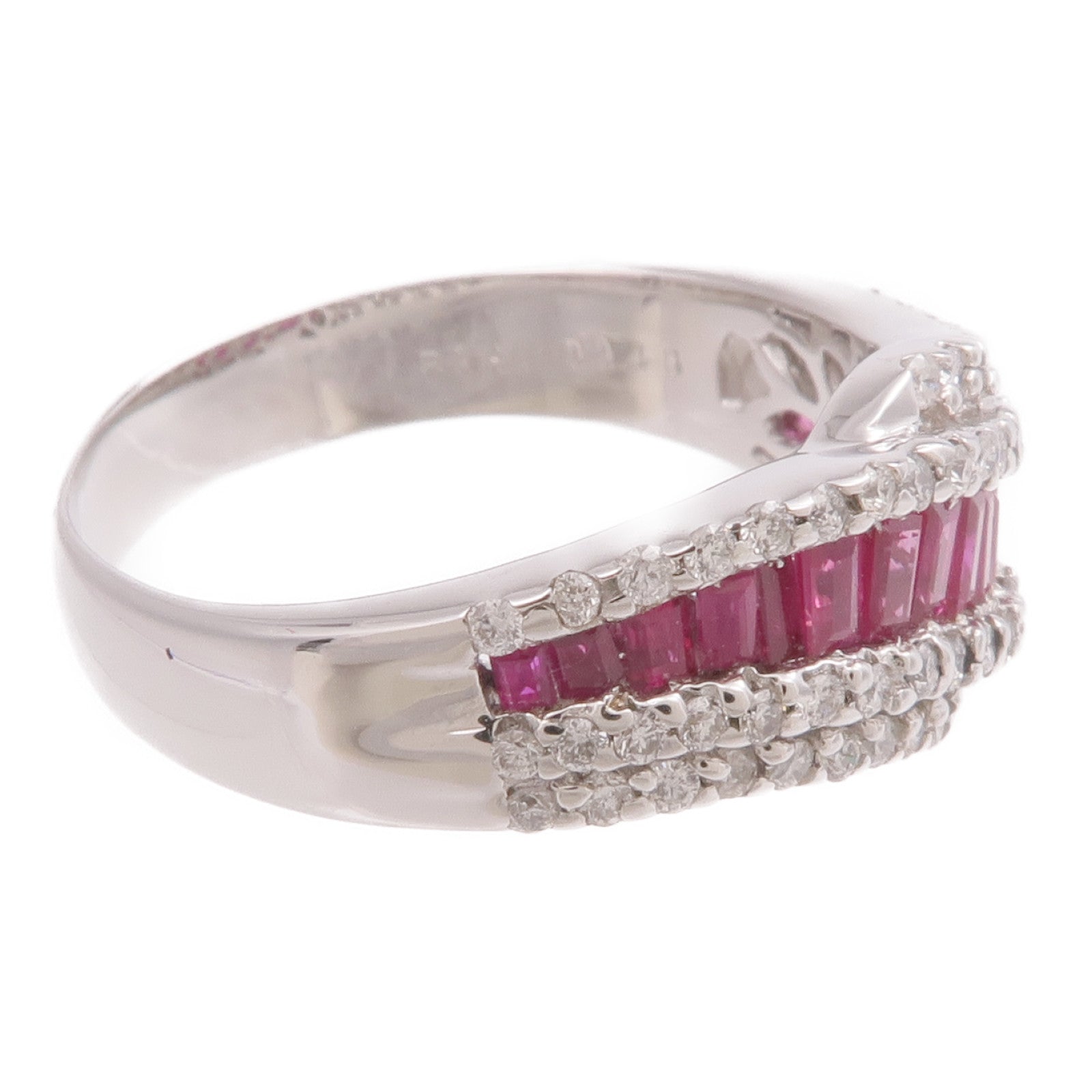 JEWELRY 18K白金Ruby Diamond Ring紅寶石/鑽石戒指US#9
