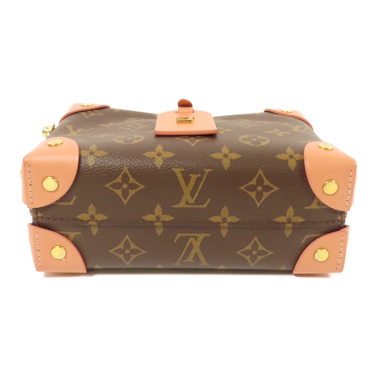 LOUIS VUITTON LV GHW Petite Malle Souple 2 Way Bag M45531 Monogram Brown Pink