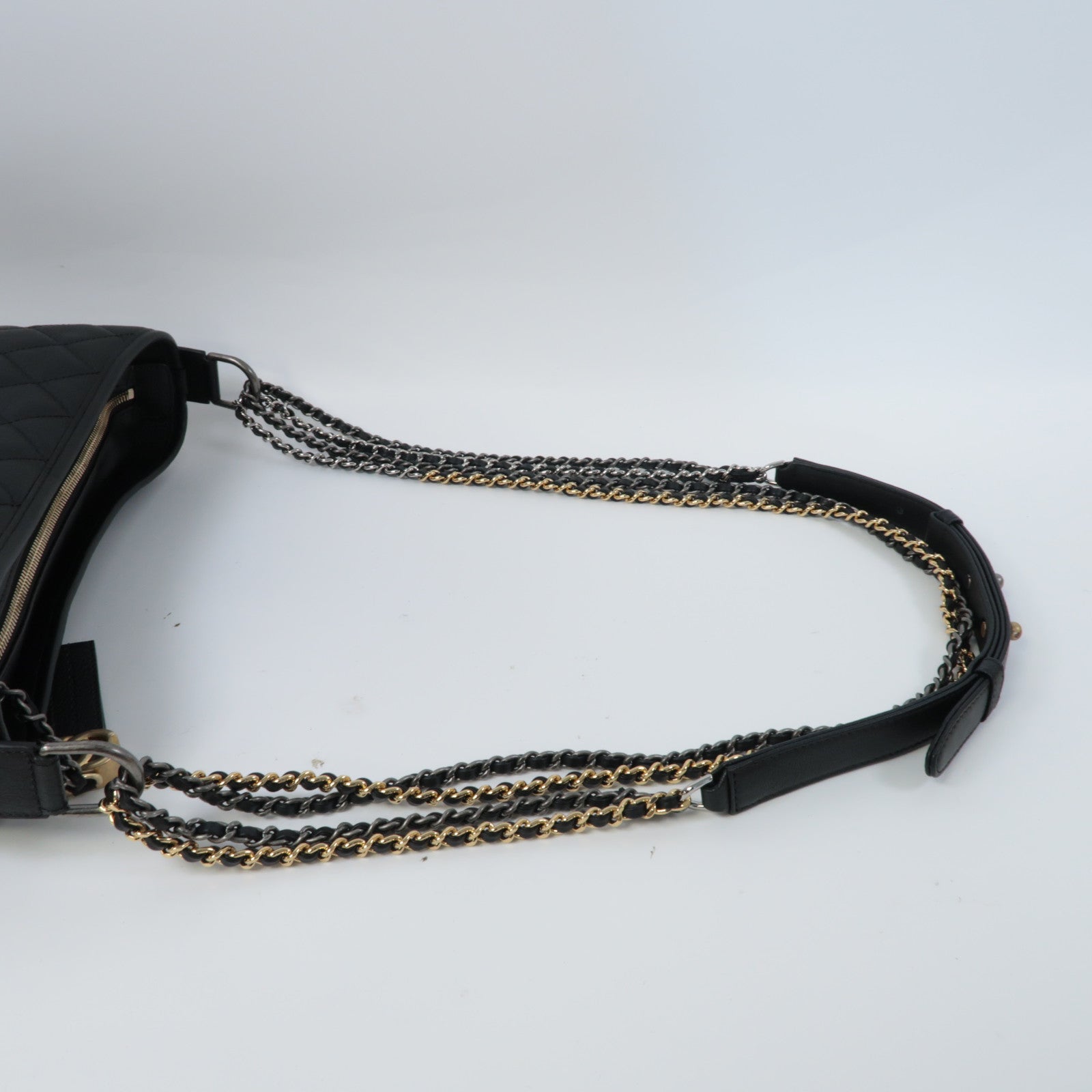 CHANEL 【激減優惠】牛皮皮革Chain Shoulder鏈帶肩背袋黑色