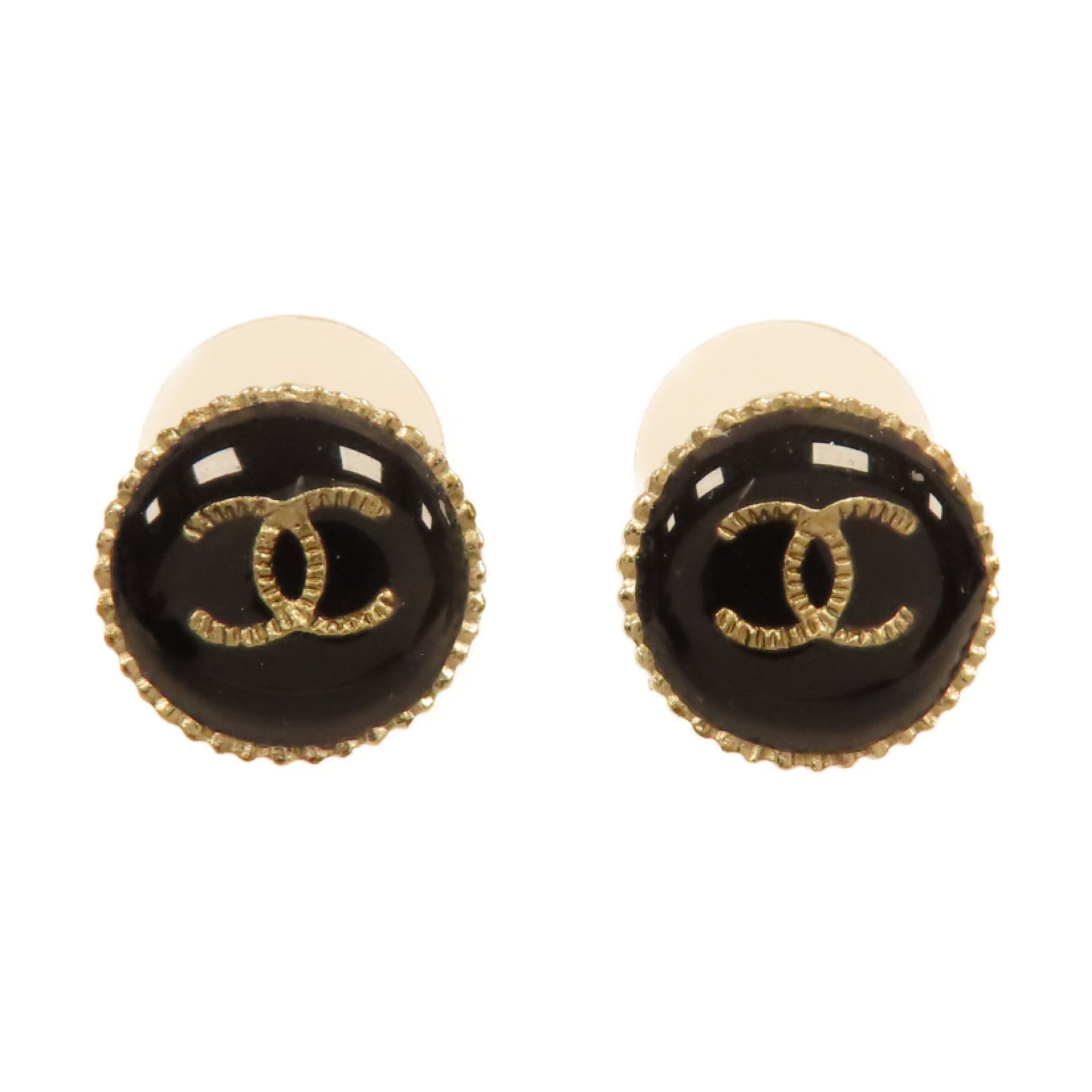 CHANEL 金屬Earrings耳環黑色/金色