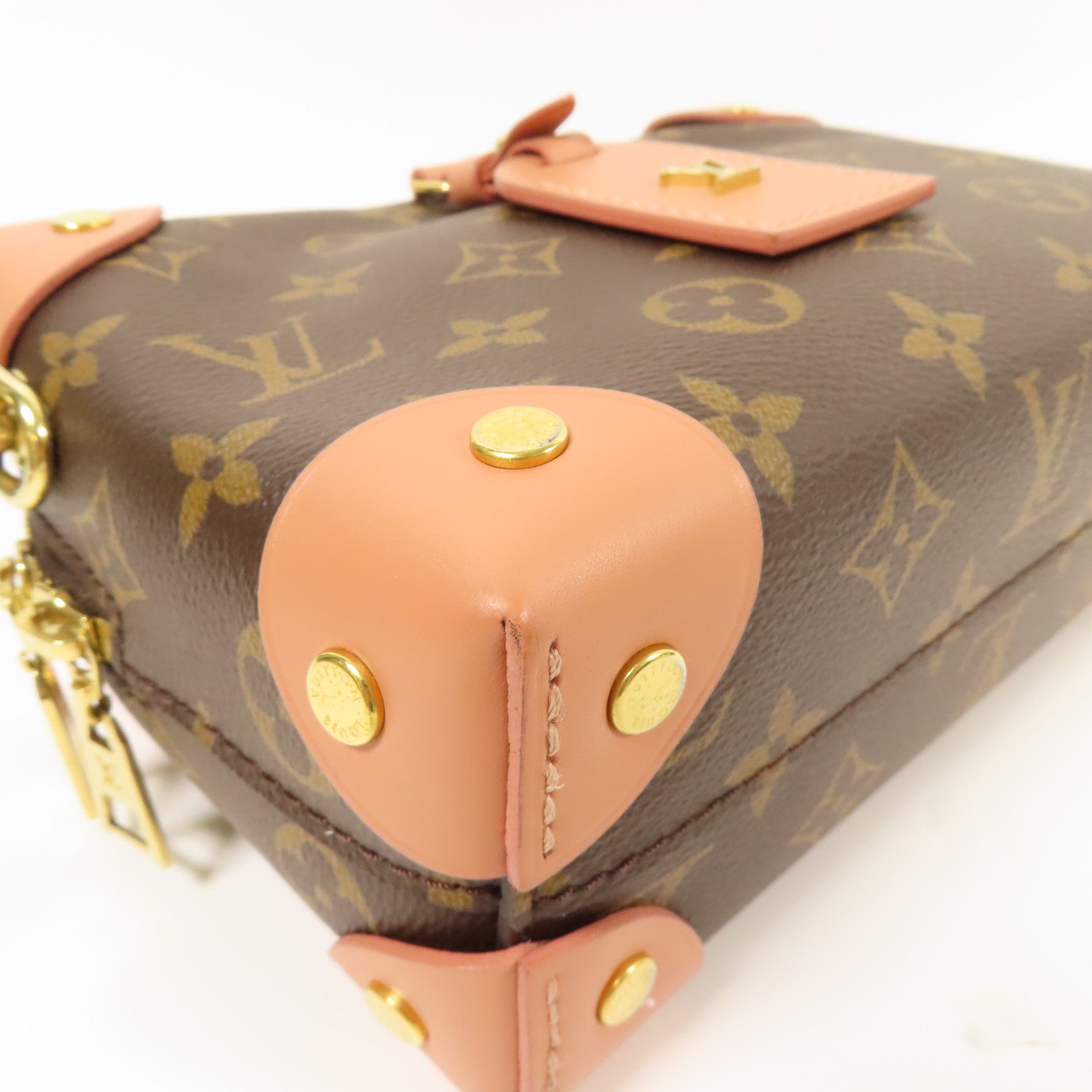 LOUIS VUITTON LV GHW Petite Malle Souple 2 Way Bag M45531 Monogram Brown Pink
