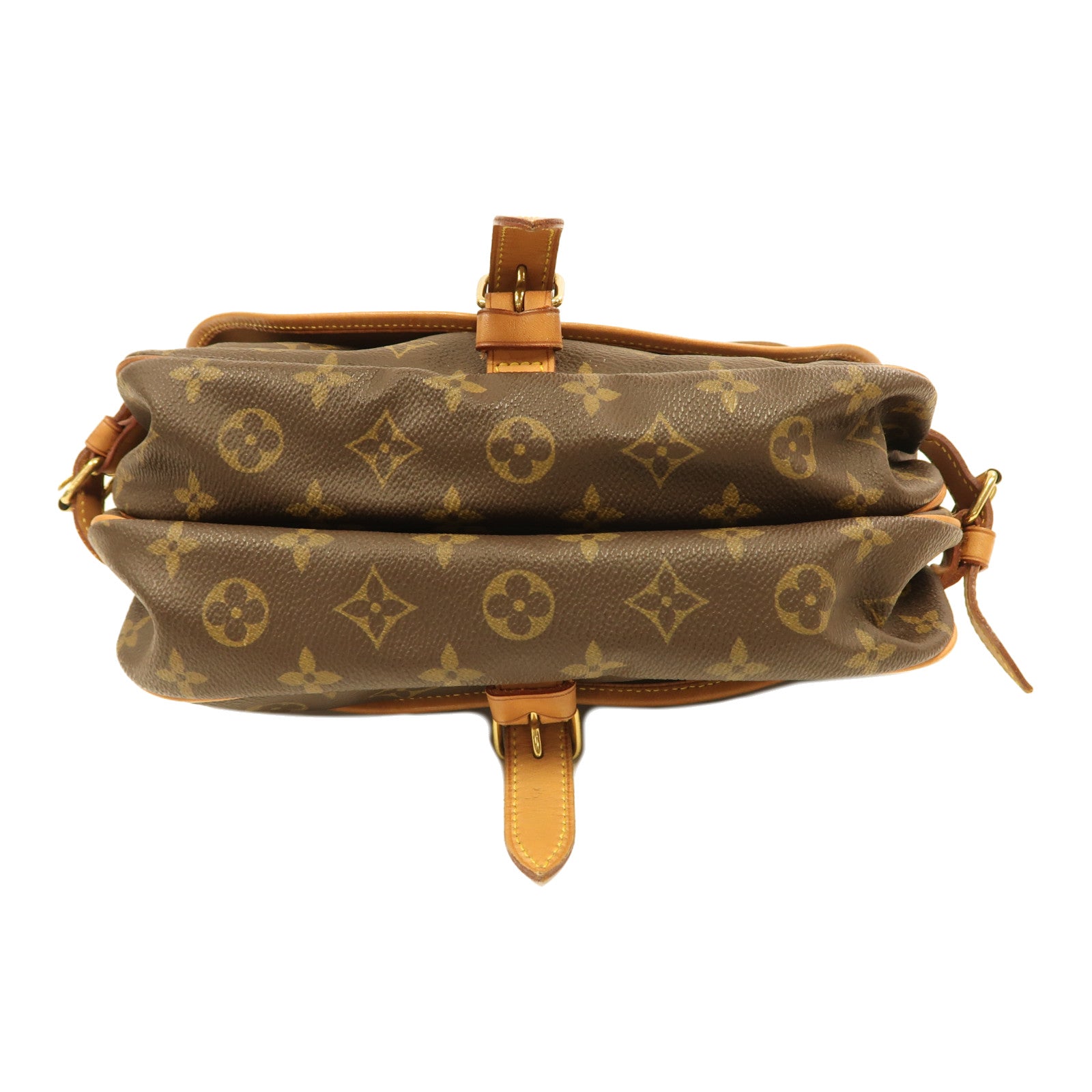 LOUIS VUITTON Monogram Saumur 30金扣肩背袋啡色