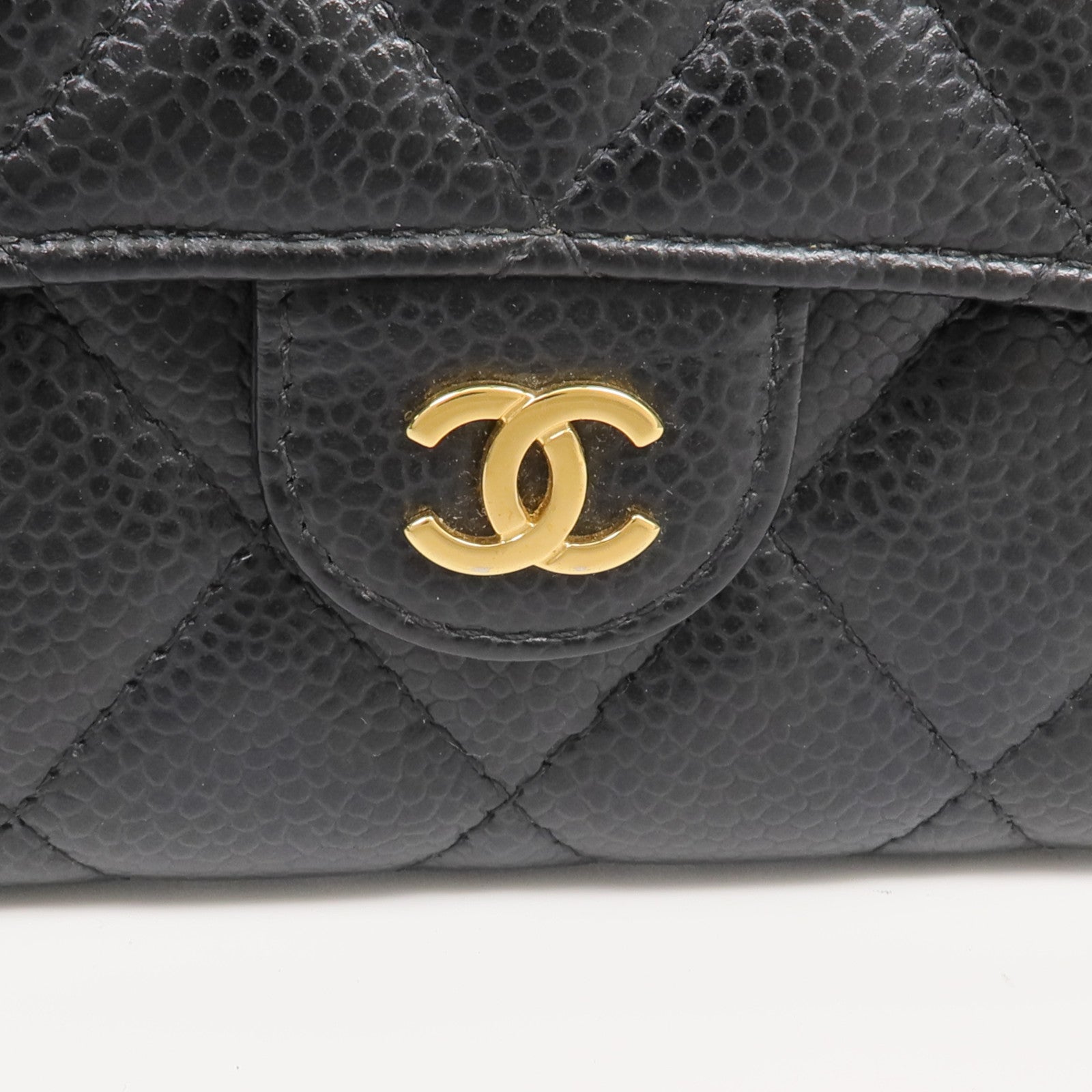 CHANEL 牛皮皮革Long Wallet金扣長錢包