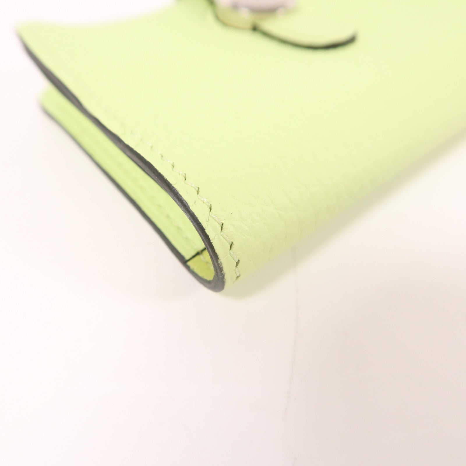 HERMES PHW Dogon Card Case Togo Leather Vert Absinthe