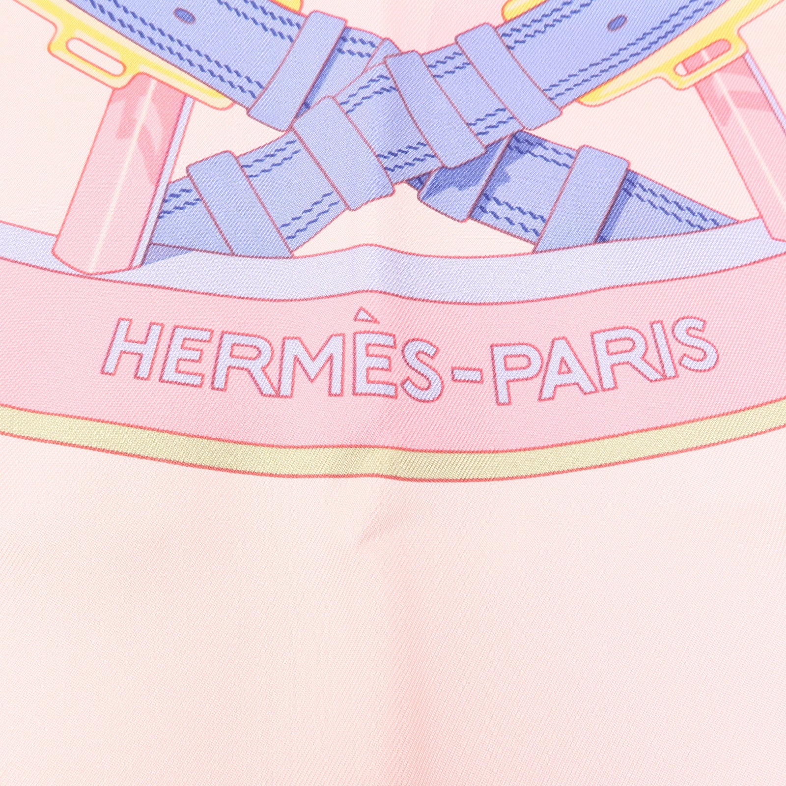 HERMES Scarf Scarves Silk Pink Blue Red