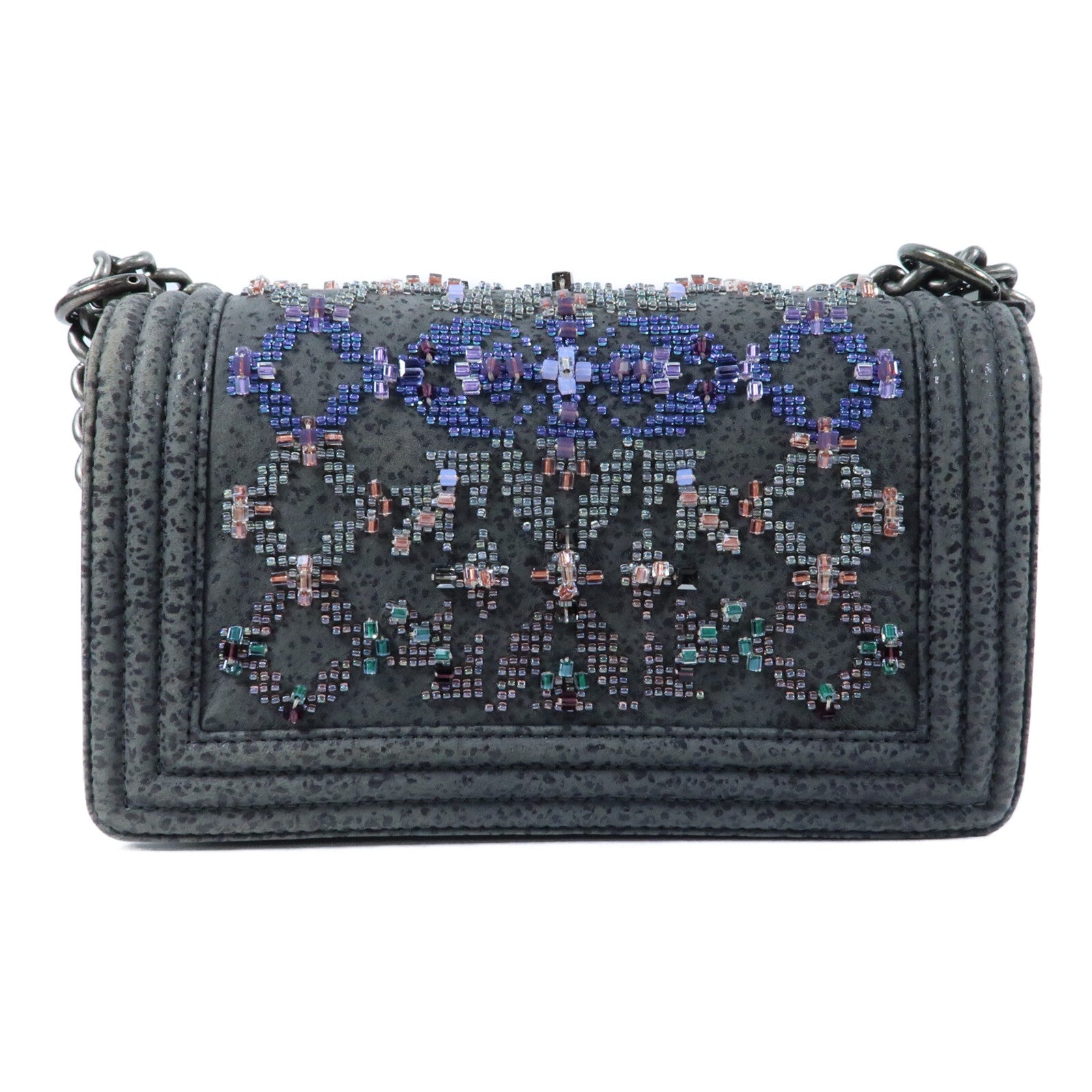 CHANEL Textured Suede Boy 25鏈帶肩背袋