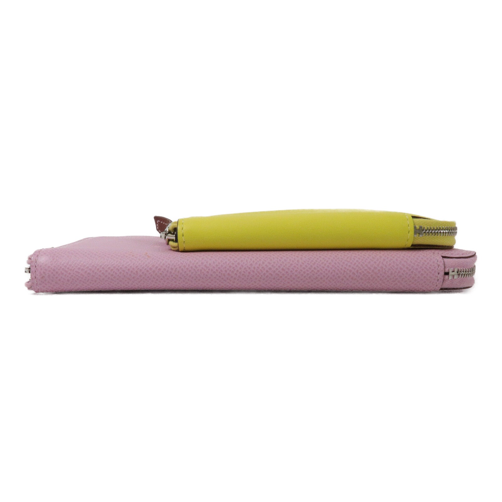 HERMES Swift皮革/Epsom皮革Nouveau To Go肩背袋Mauve Sylvestre/Lime