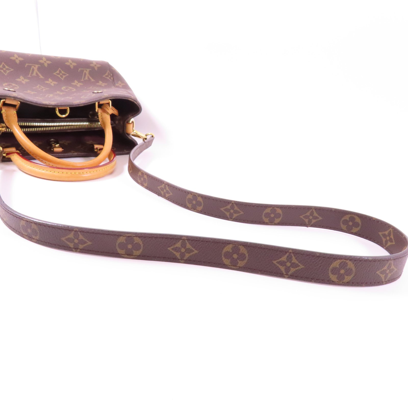 LOUIS VUITTON Monogram Montaigne金扣手挽肩背兩用袋啡色