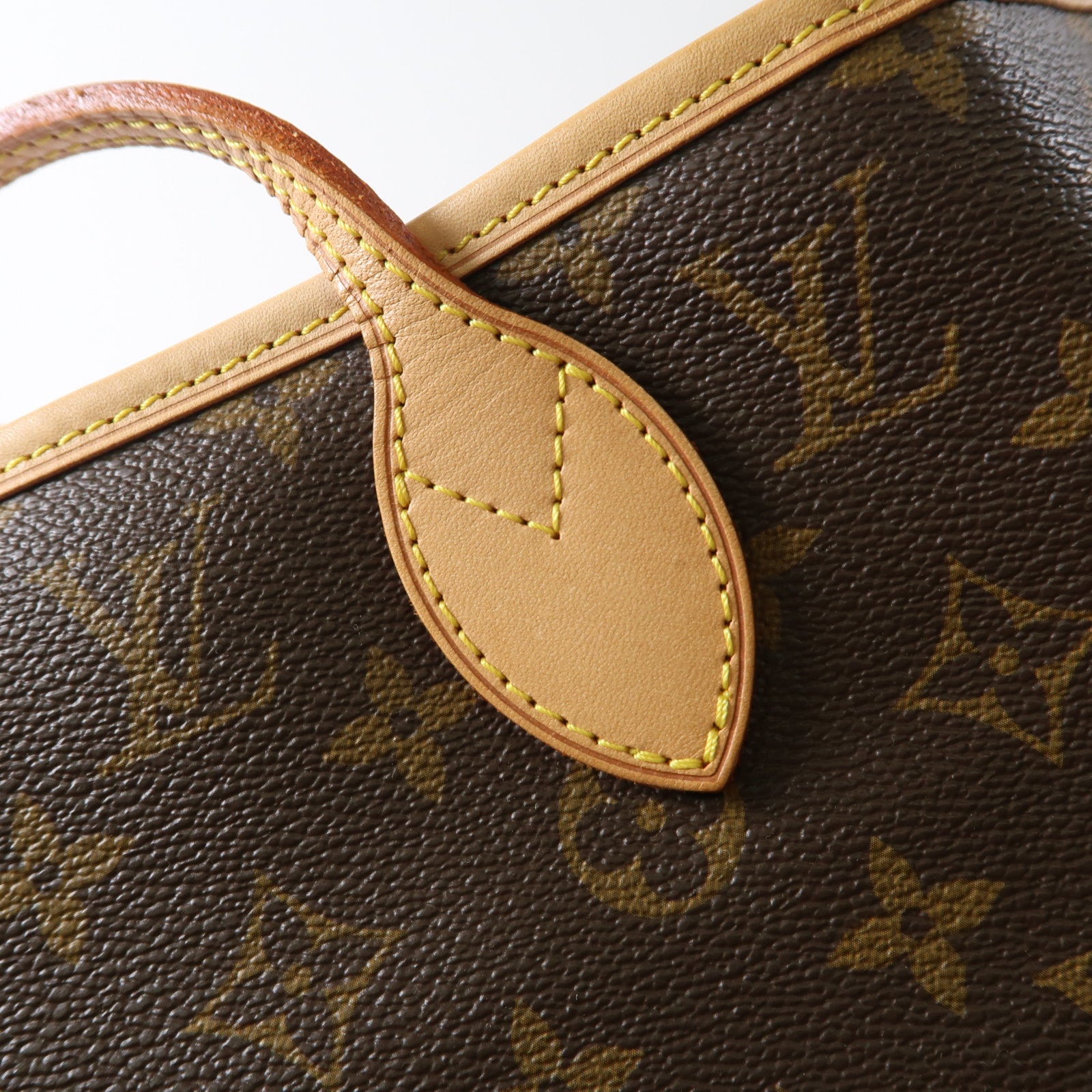 LOUIS VUITTON Monogram Neverfull MM金扣手挽袋啡色