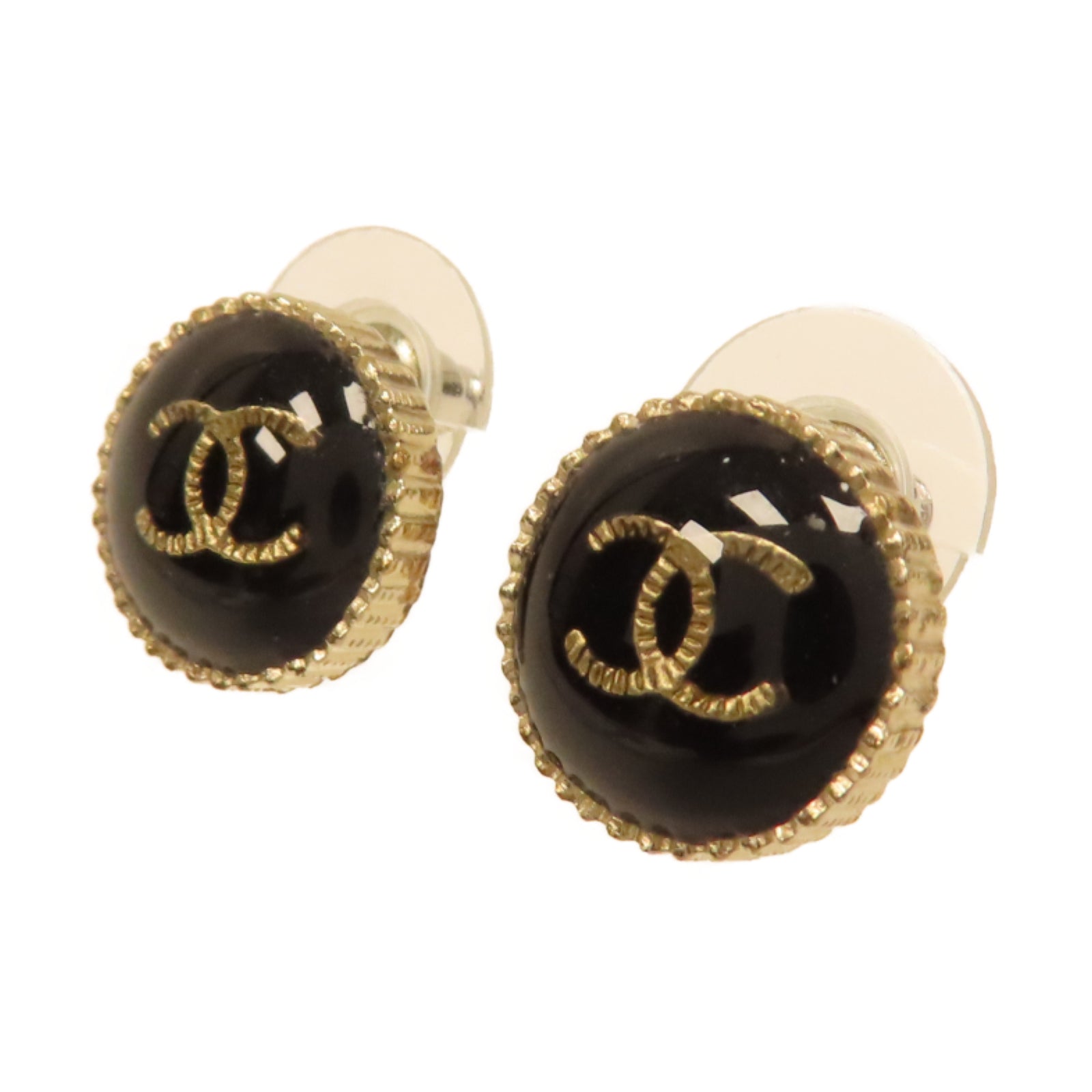 CHANEL 金屬Earrings耳環黑色/金色