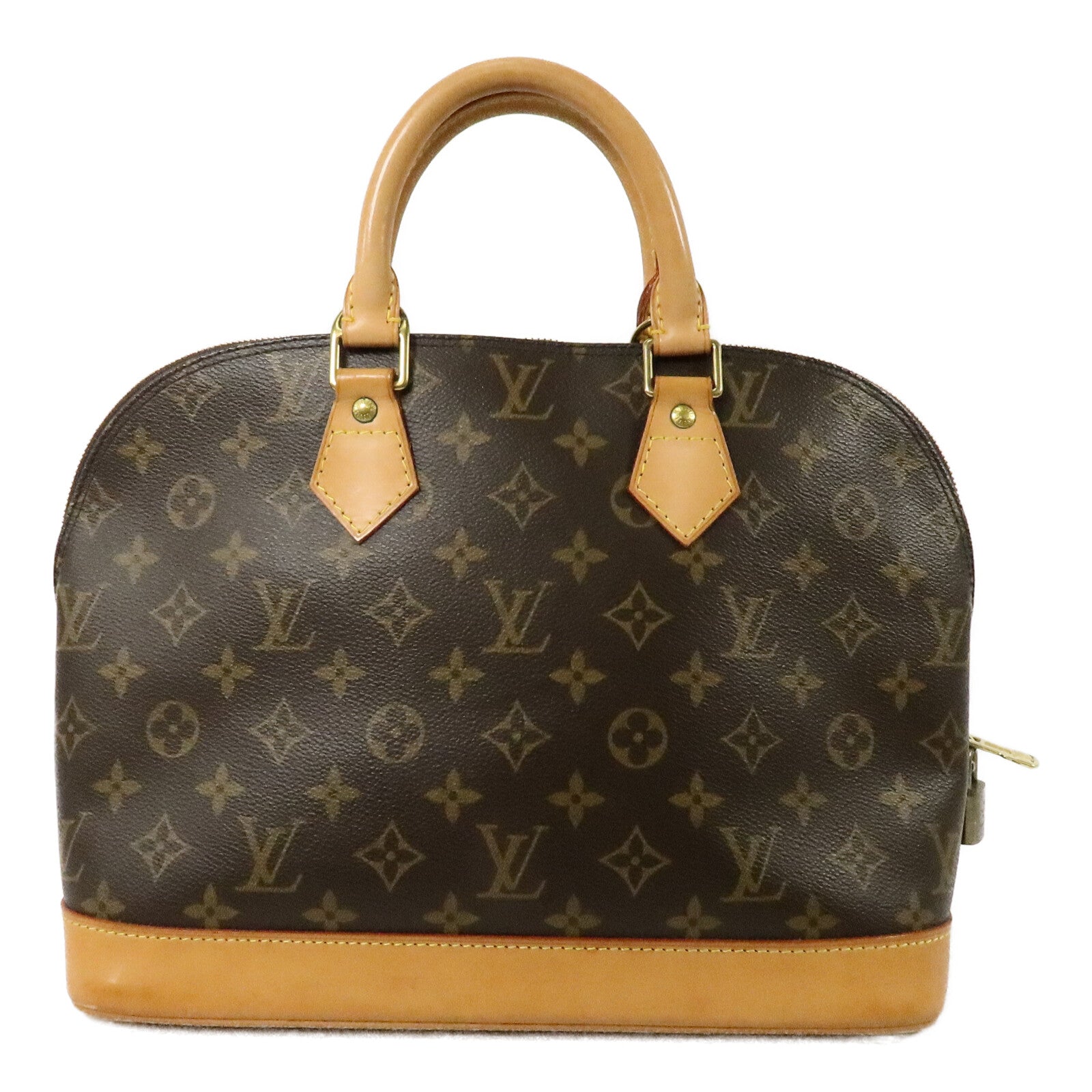 LOUIS VUITTON Monogram Alma金扣手挽袋棕色
