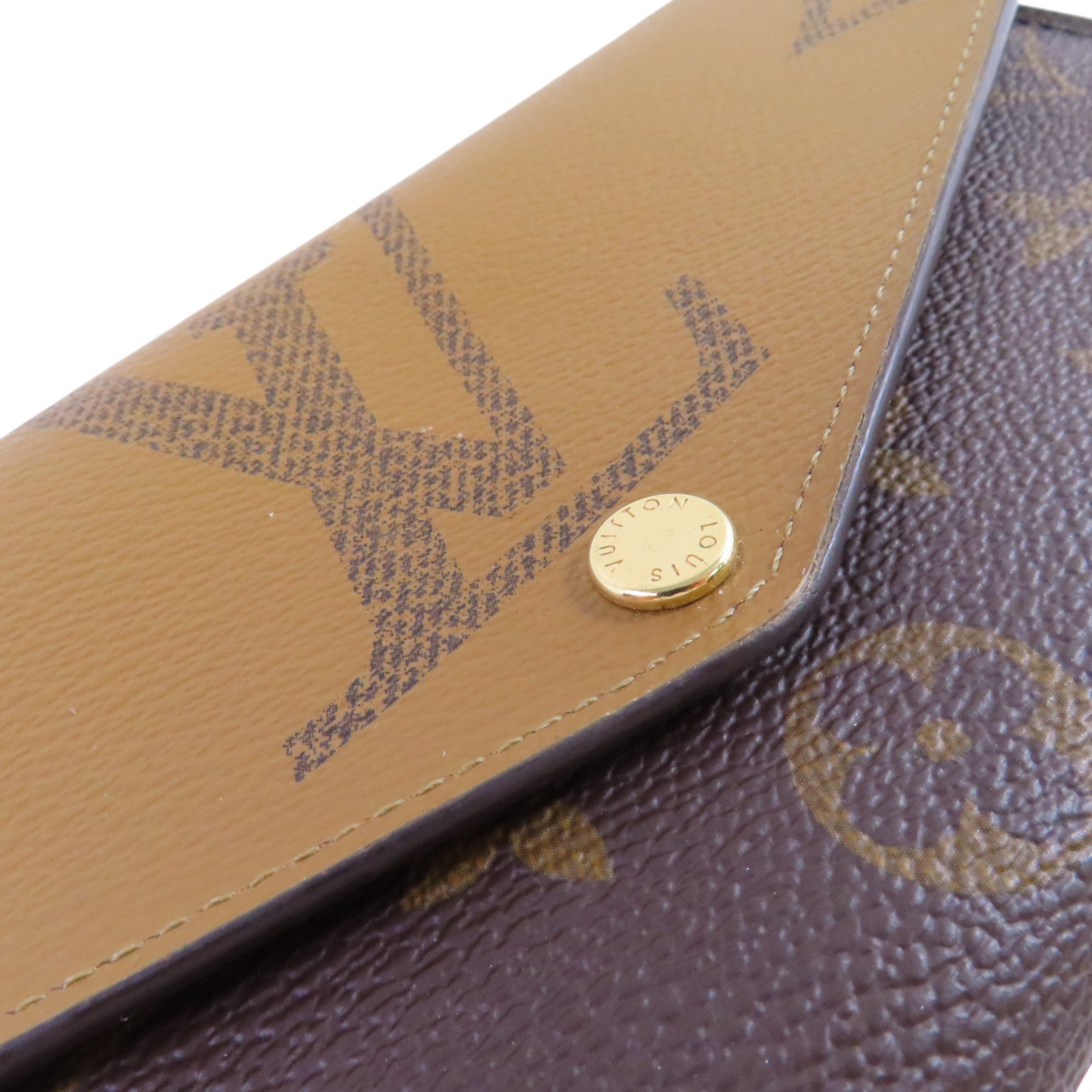 LOUIS VUITTON Monogram/Monogram Reverse  Giant Sarah Wallet金扣長錢包