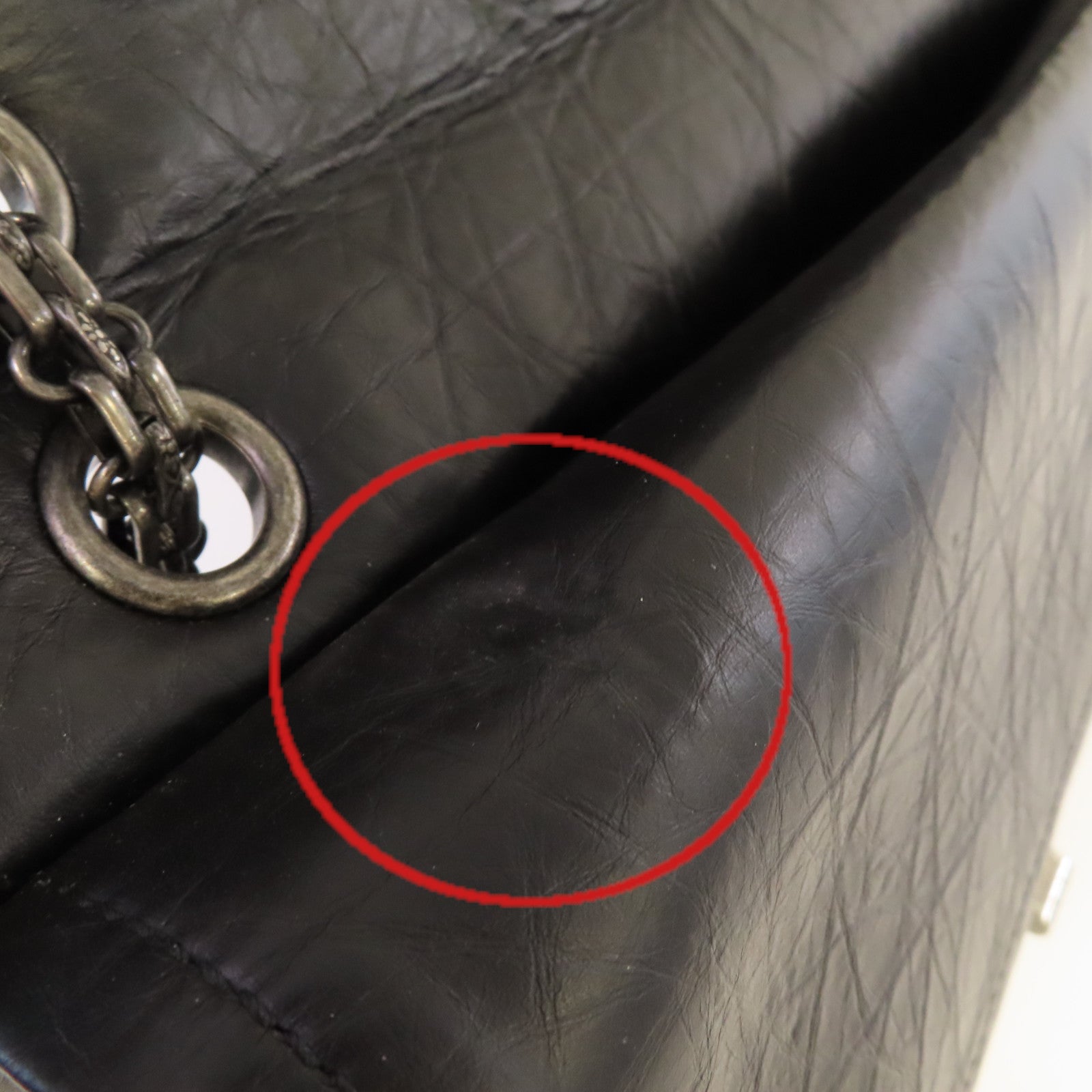 CHANEL **【激減優惠】菱格牛皮皮革2.55 Jumbo Shoulder Bag銀扣鏈帶肩背袋黑色