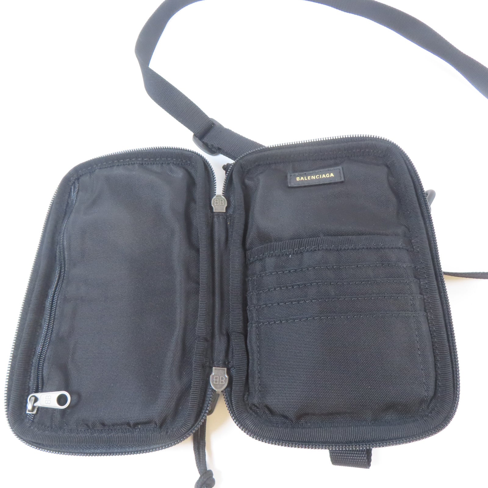 BALENCIAGA 【激減優惠】皮革Shoulder Bag黑扣肩背袋黑色