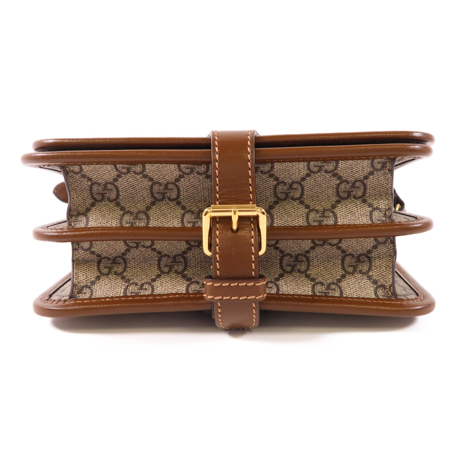 GUCCI 【激減優惠】塗層帆布GG Retro Shoulder Bag金扣肩背袋