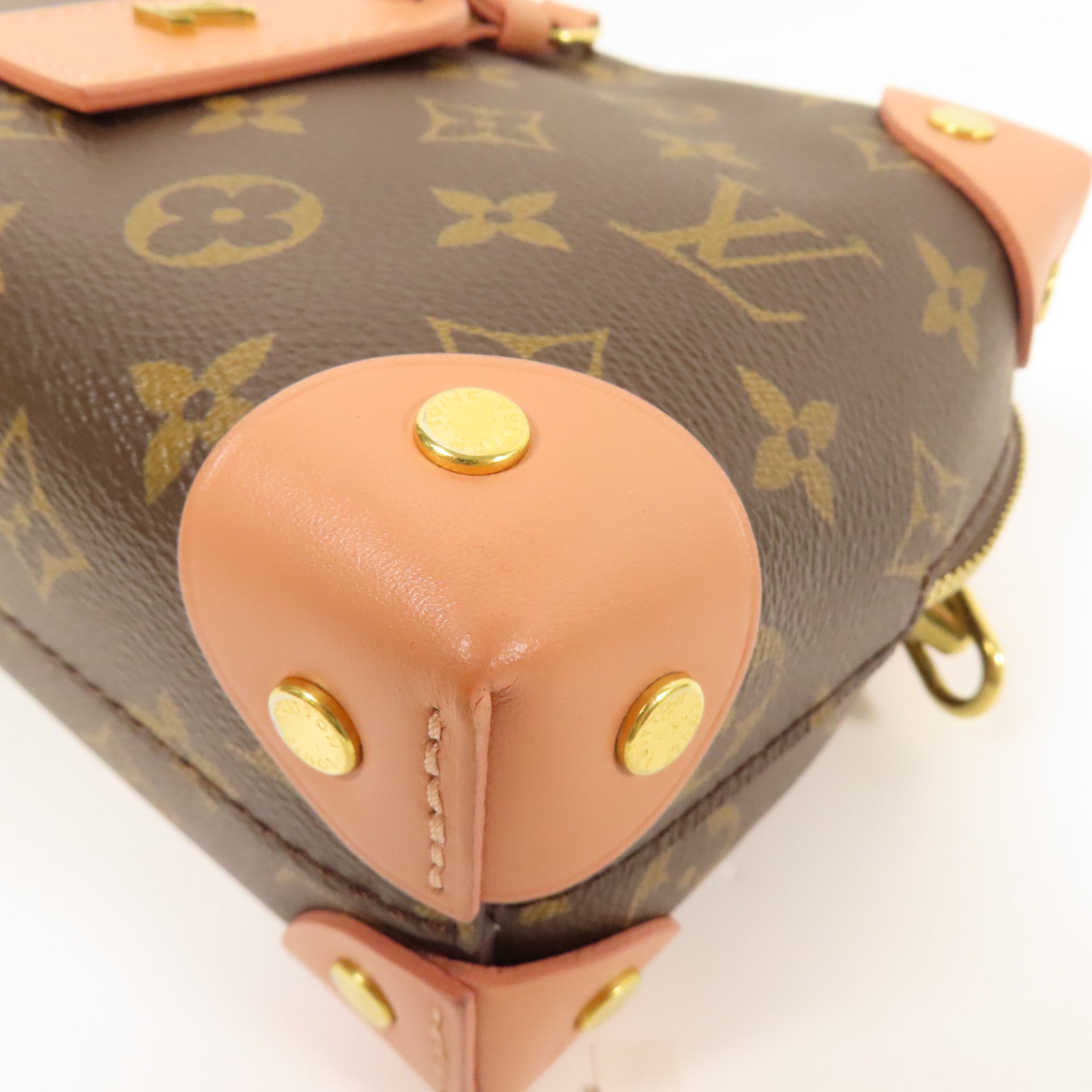 LOUIS VUITTON LV GHW Petite Malle Souple 2 Way Bag M45531 Monogram Brown Pink