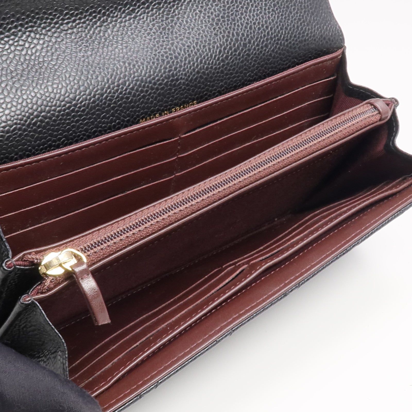 CHANEL 牛皮皮革Long Wallet金扣長錢包