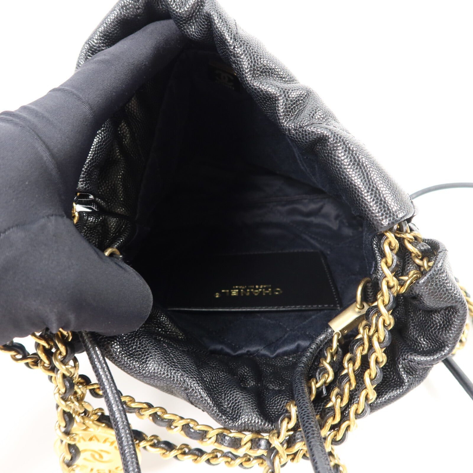 CHANEL 牛皮皮革Chanel 22 Mini鏈帶肩背袋