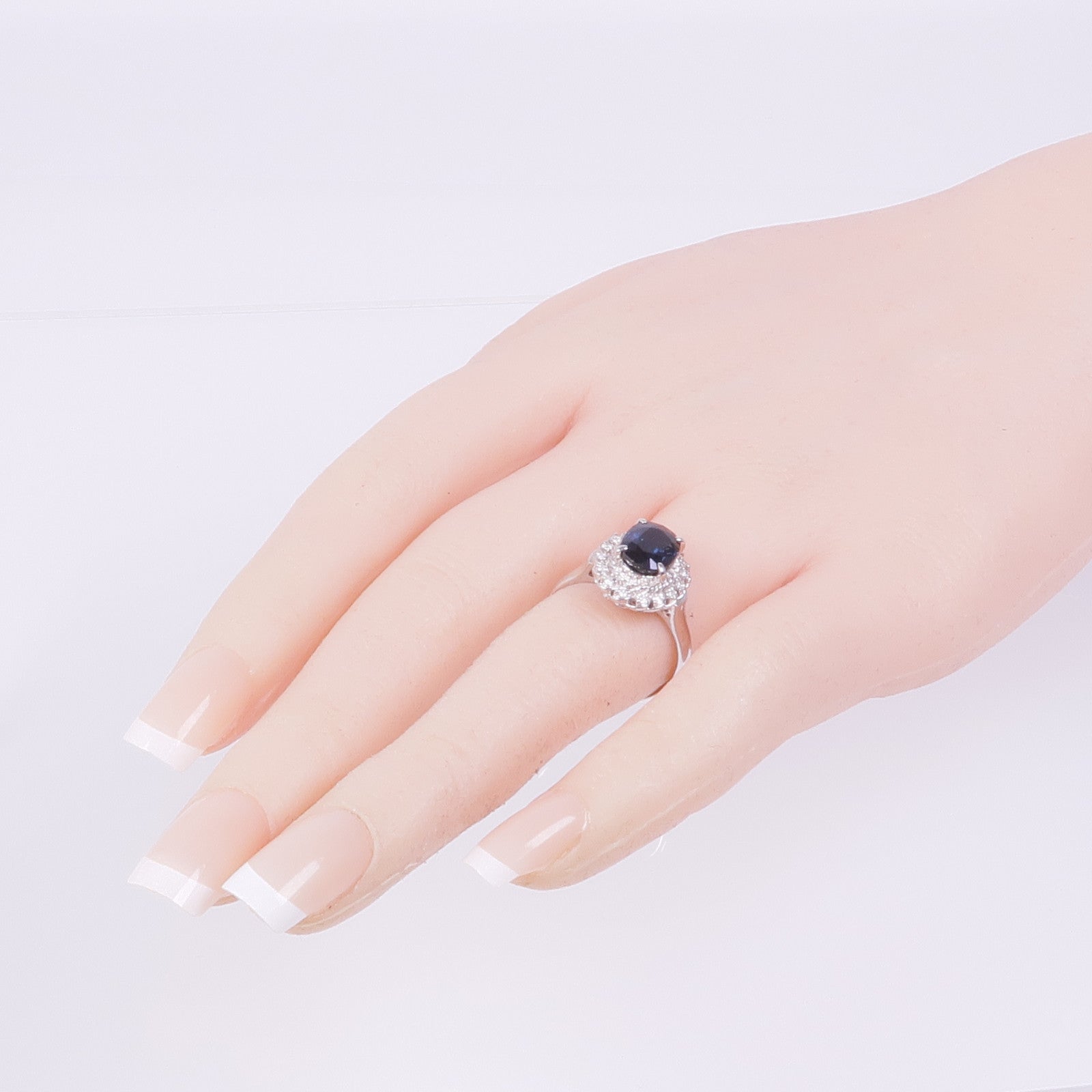 JEWELRY PT900鉑金Diamond Crystal Ring鑽石/水晶戒指US#7.25