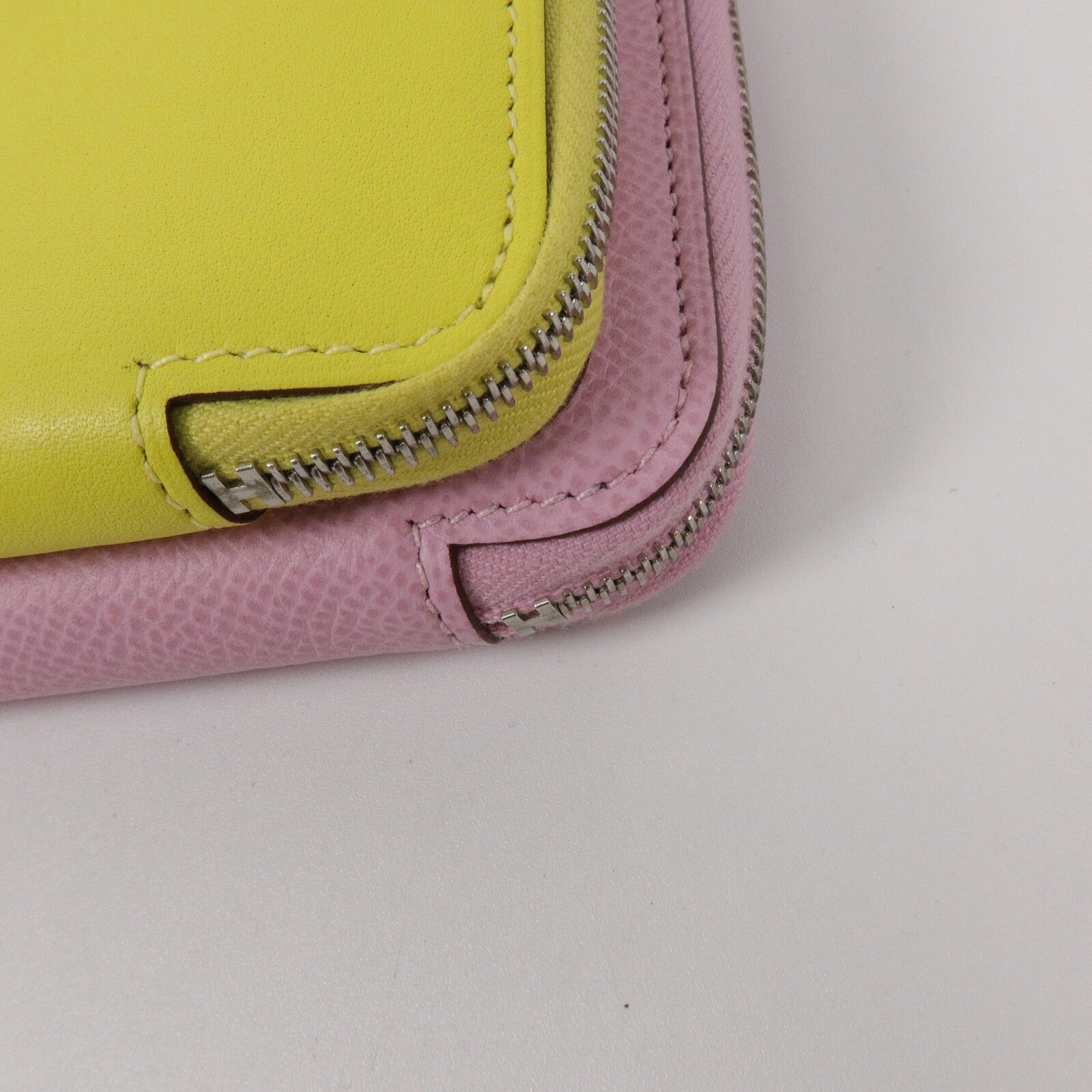 HERMES Swift皮革/Epsom皮革Nouveau To Go肩背袋Mauve Sylvestre/Lime