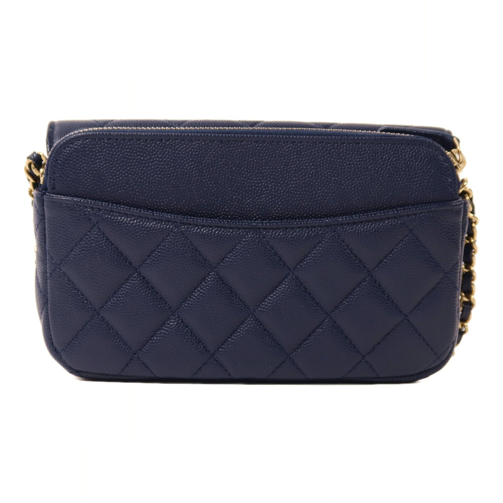 CHANEL 牛皮皮革Phone Case Bag金扣鏈帶肩背袋