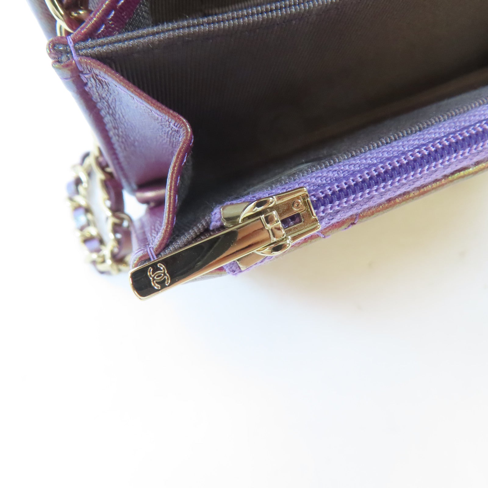 CHANEL 菱格羊皮皮革Chain Shoulder Bag金扣鏈帶肩背袋金屬粉紅色