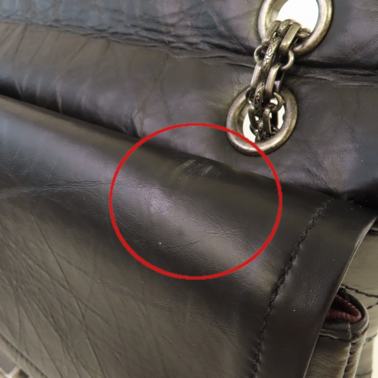 CHANEL **【激減優惠】菱格牛皮皮革2.55 Jumbo Shoulder Bag銀扣鏈帶肩背袋黑色
