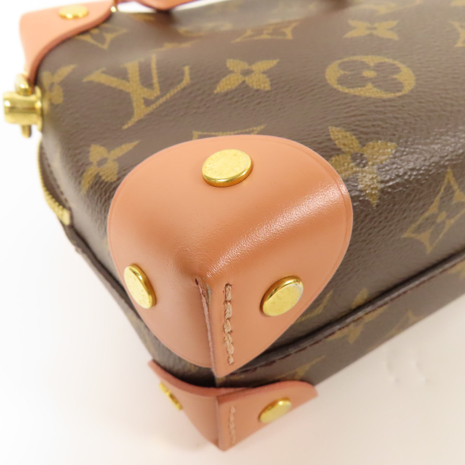 LOUIS VUITTON LV GHW Petite Malle Souple 2 Way Bag M45531 Monogram Brown Pink