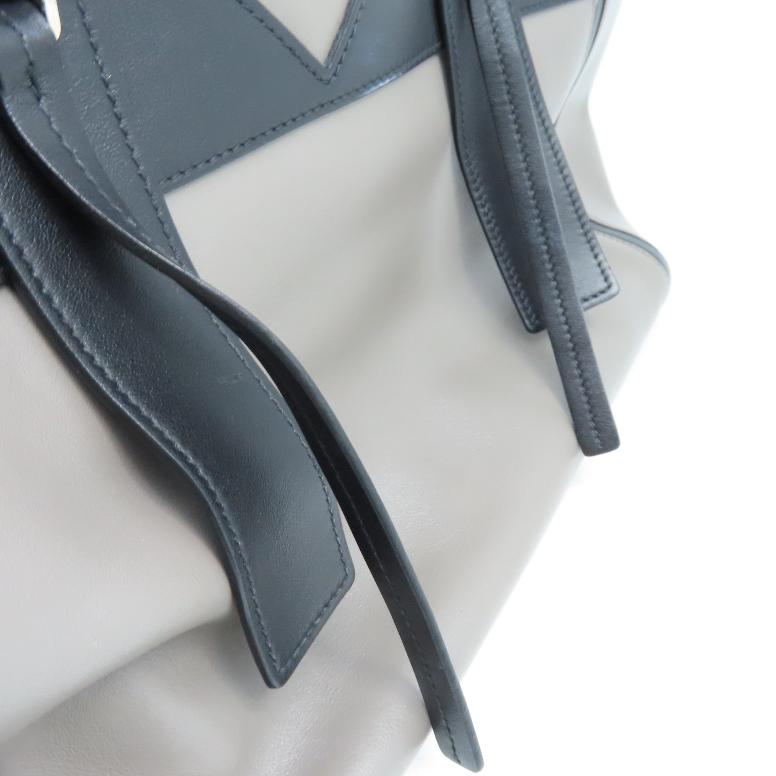 PRADA cowhide leather 2Way Bag silver buckle handle shoulder bag gray