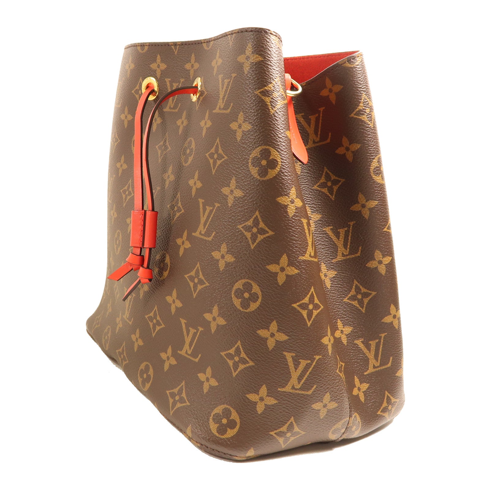 LOUIS VUITTON Monogram Neo Noe MM金扣肩背袋Coquelicot/紅色