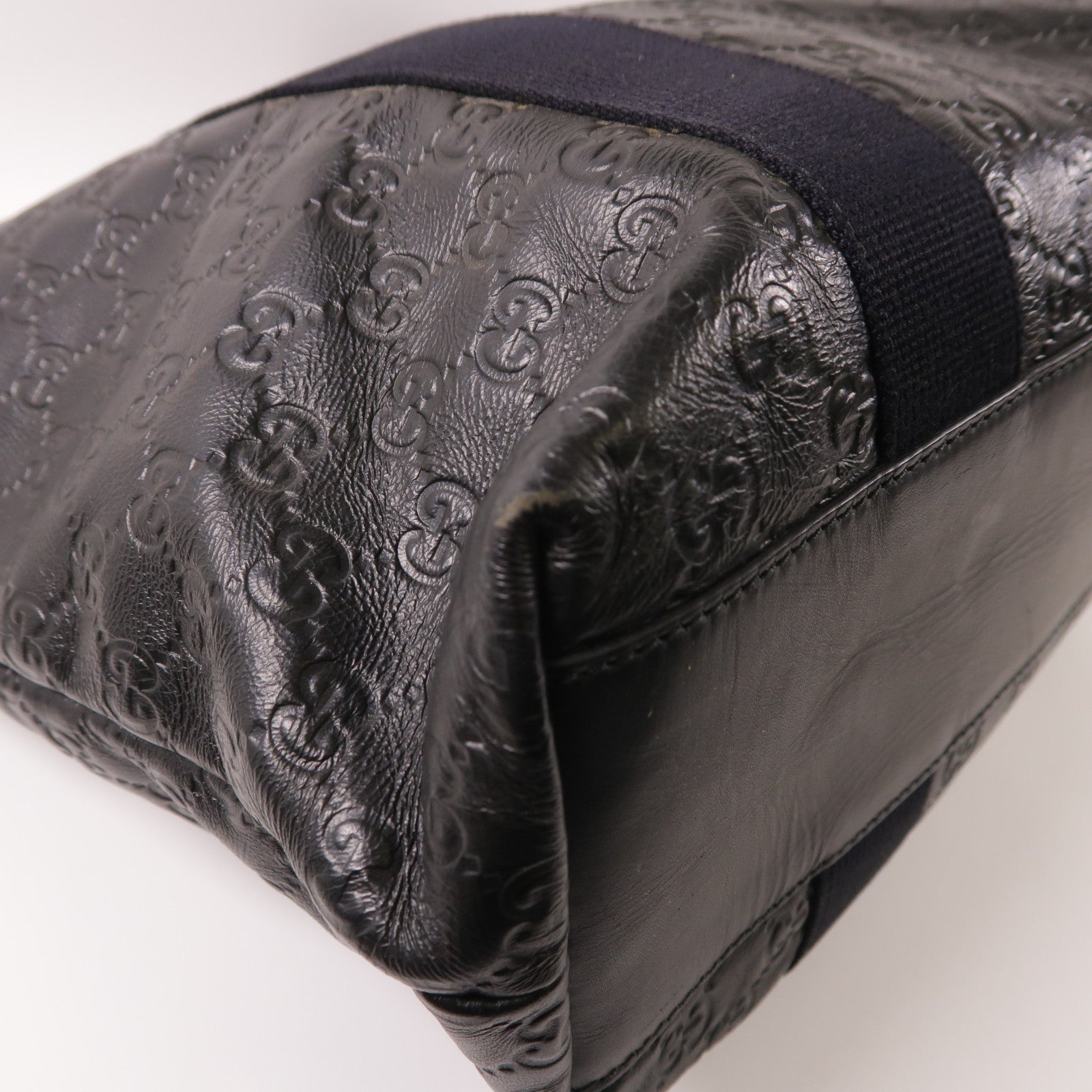 GUCCI GG SHW Tote Bag 268175 Calfskin Leather Black